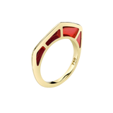 Red Enamel Gold Ring by fine jewelry designer Andy Lif