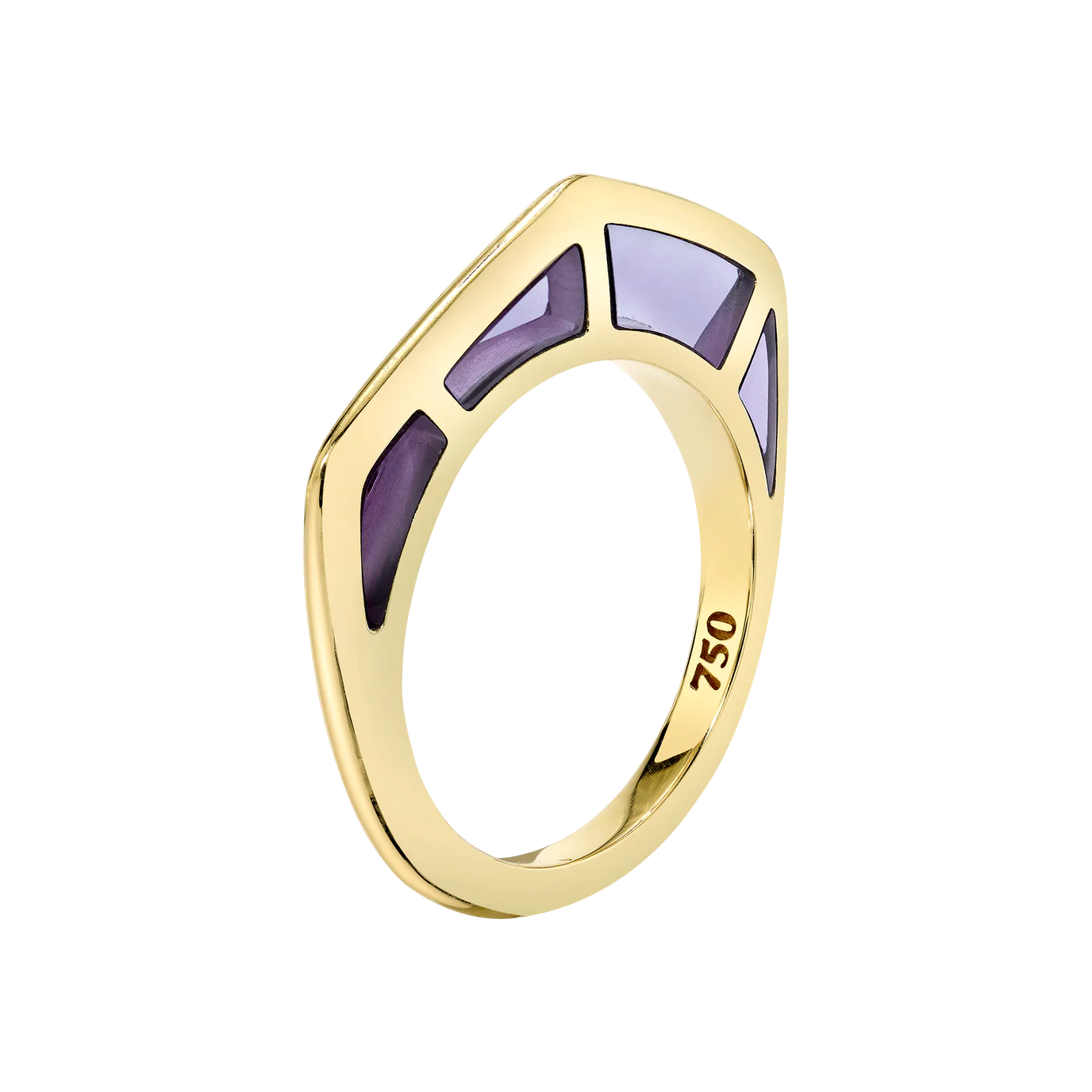 Purple Enamel Gold Ring by fine jewelry designer Andy Lif.