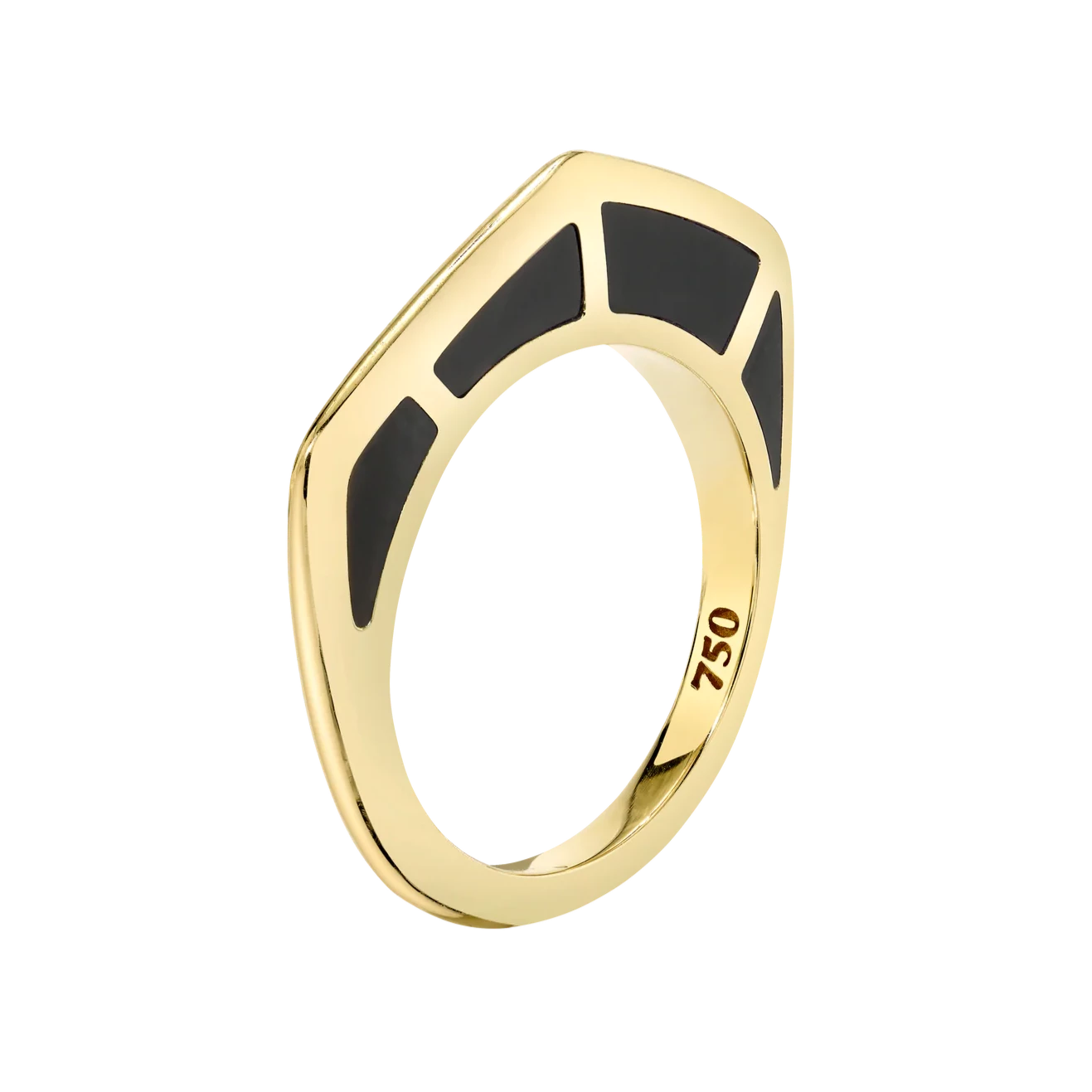 Black Enamel Gold Ring by fine jewelry designer Andy Lif.