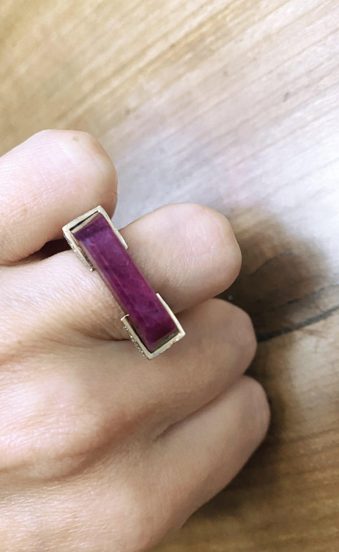 Ruby ring with diamonds by fine jewelry designer Jade Jagger