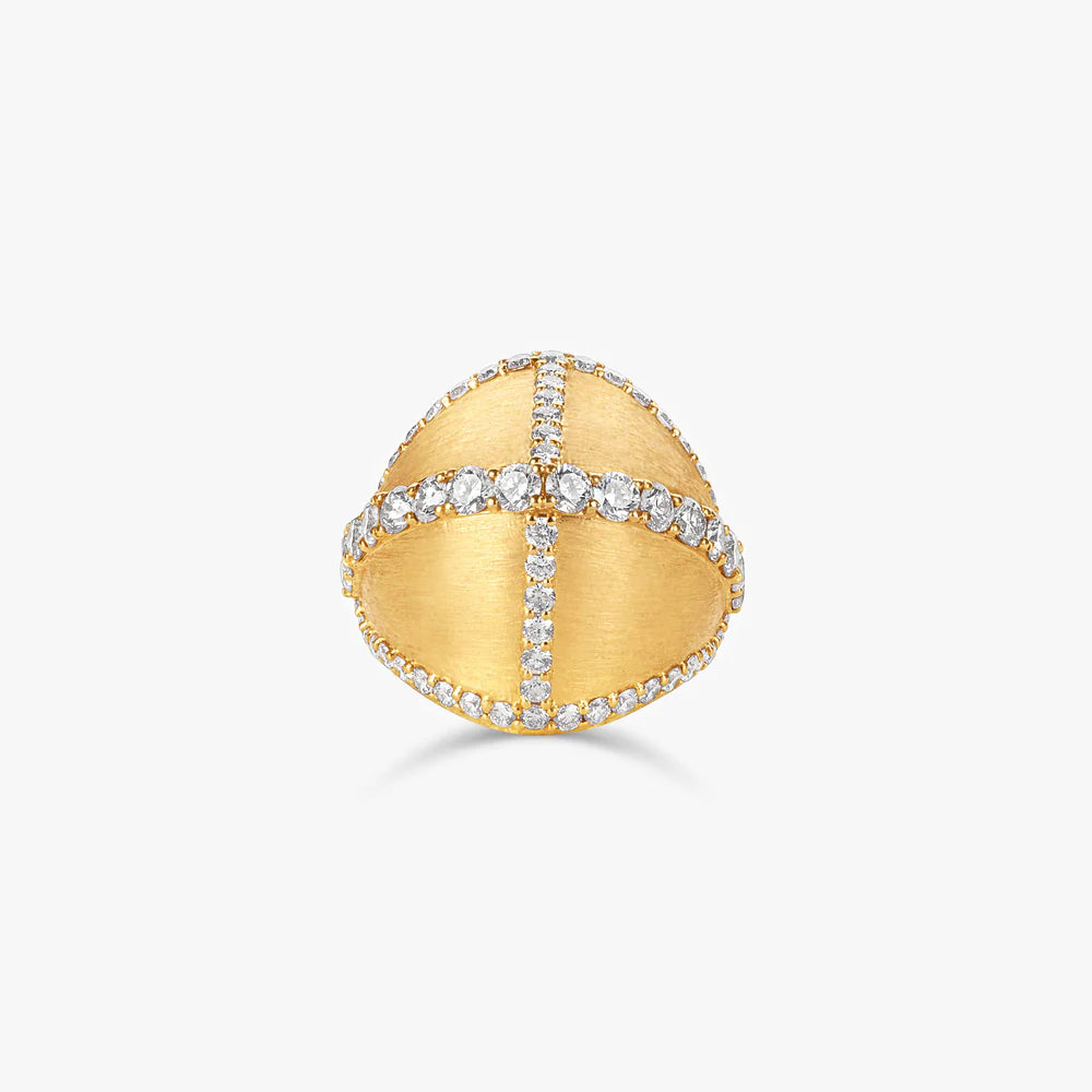 Kahina gold ring by Ashaha Paris in 18k yellow gold, diamonds