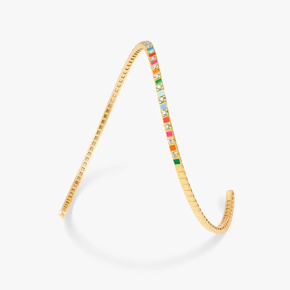 Ashaha's rainbow choker 18k gold and diamonds. Luxury gift. Contemporary Heirloom.