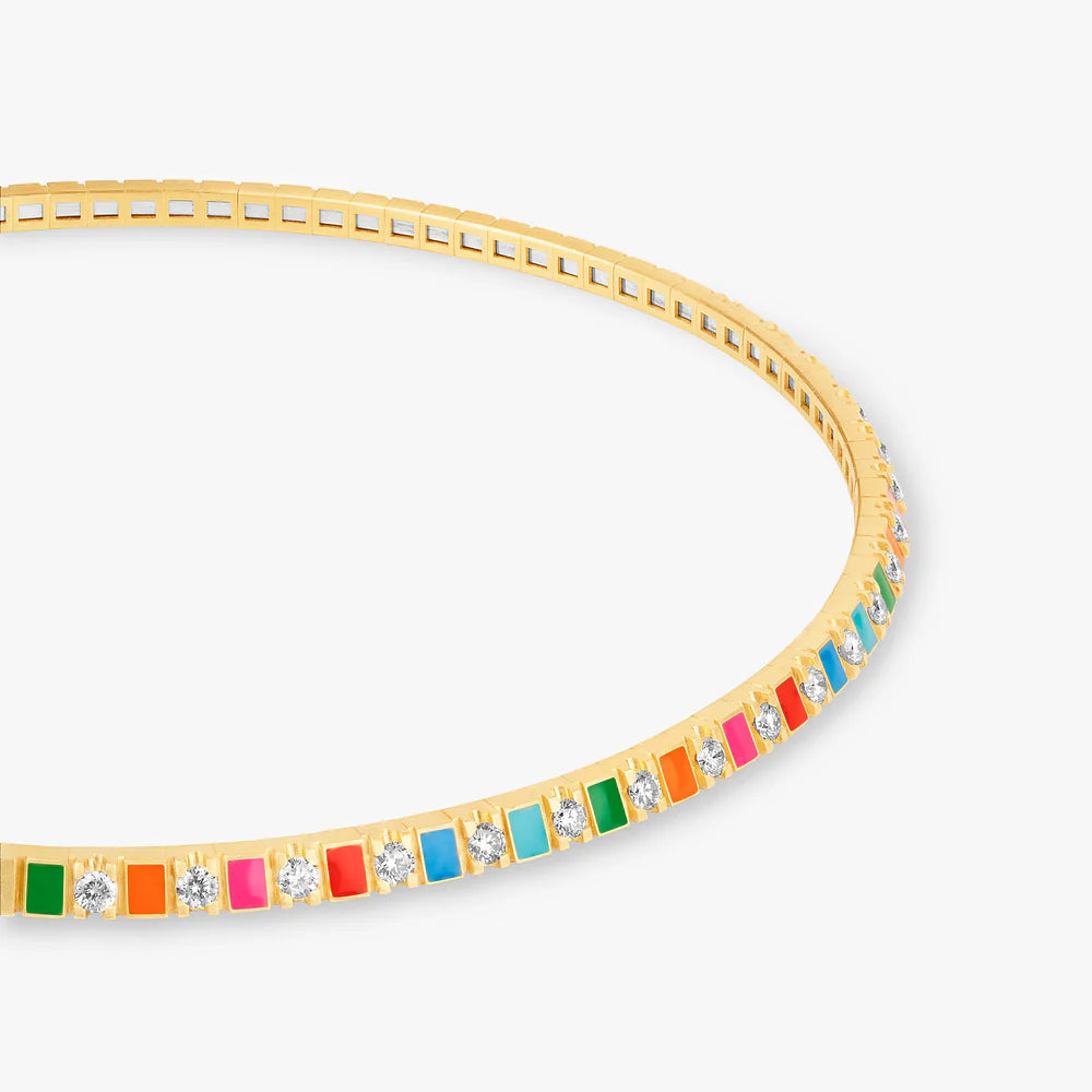 Ashaha's rainbow choker 18k gold, diamond. Luxury gift. Contemporary Heirloom.