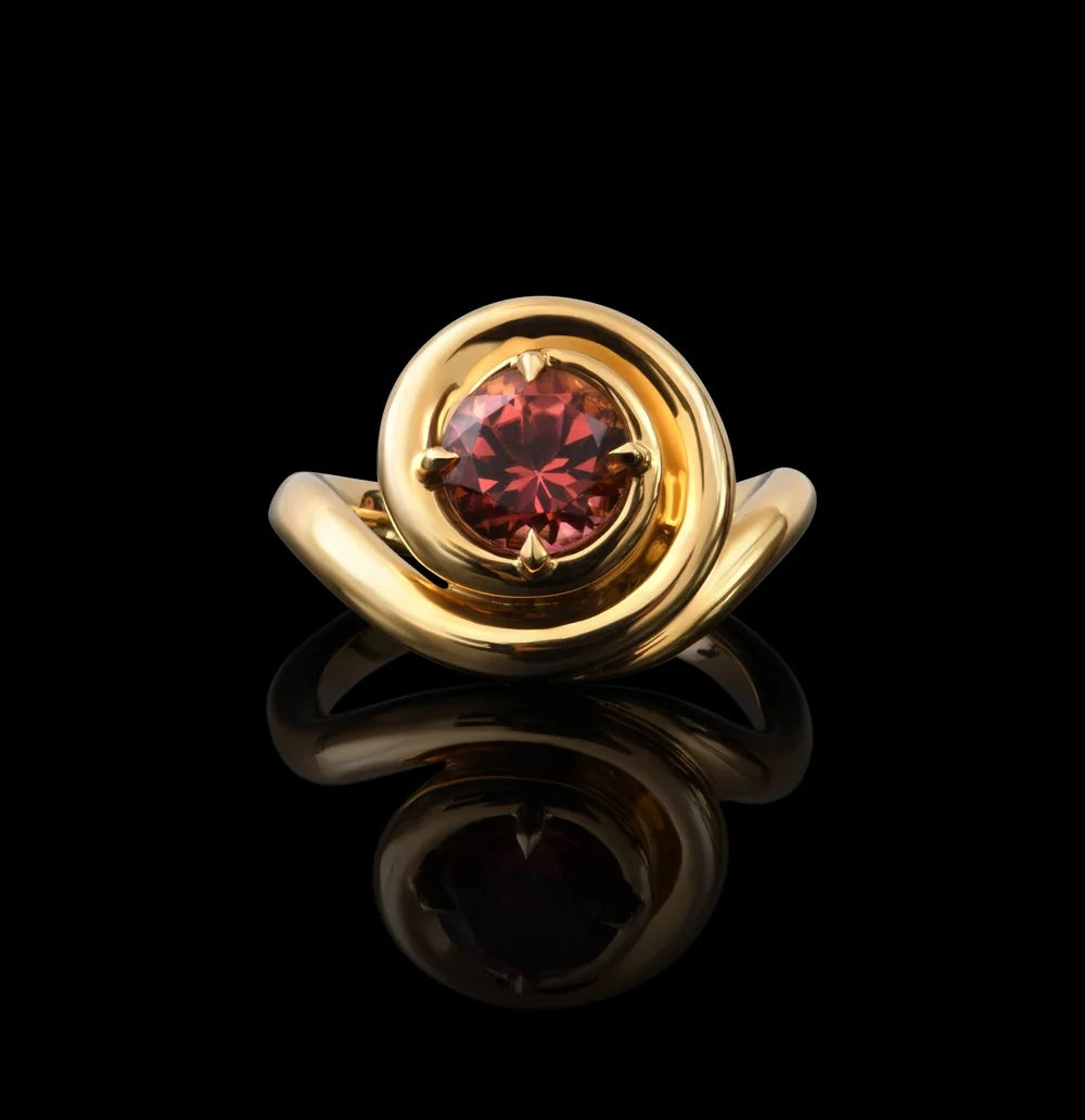 Pink Tourmaline 18k Gold ring. Fine Jewelry. Luxury Gift. Capucine H, Paris. Ethos of London