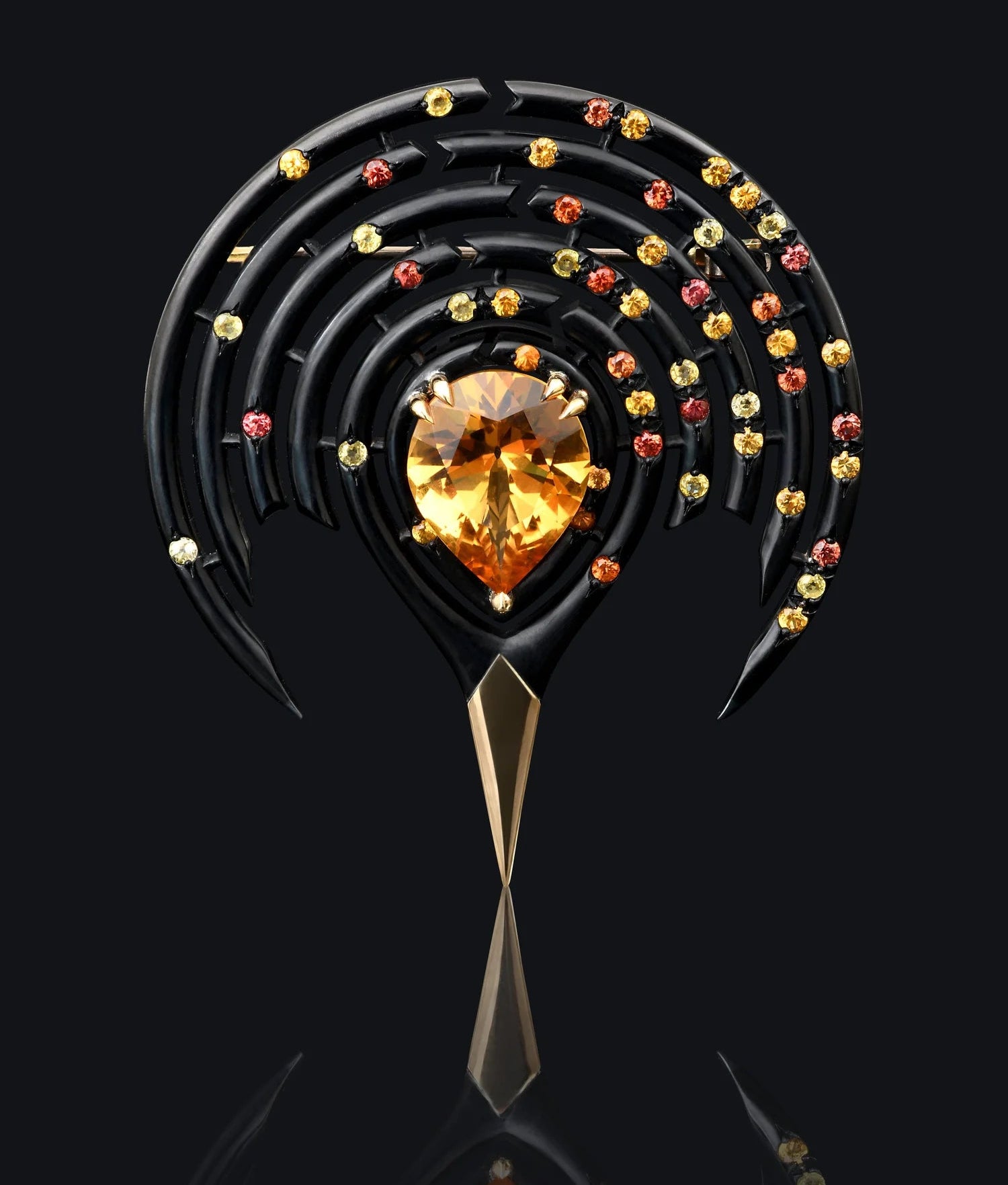 Capucine H - yellow sapphires brooch unique one-of-a-kind collectible jewel