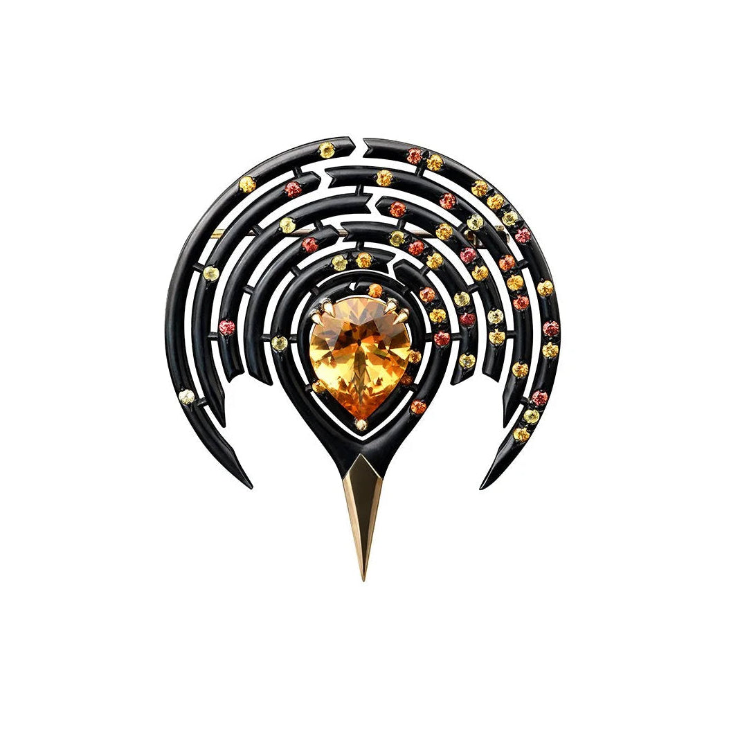 Capucine H - yellow sapphires brooch unique one-of-a-kind collectible jewel