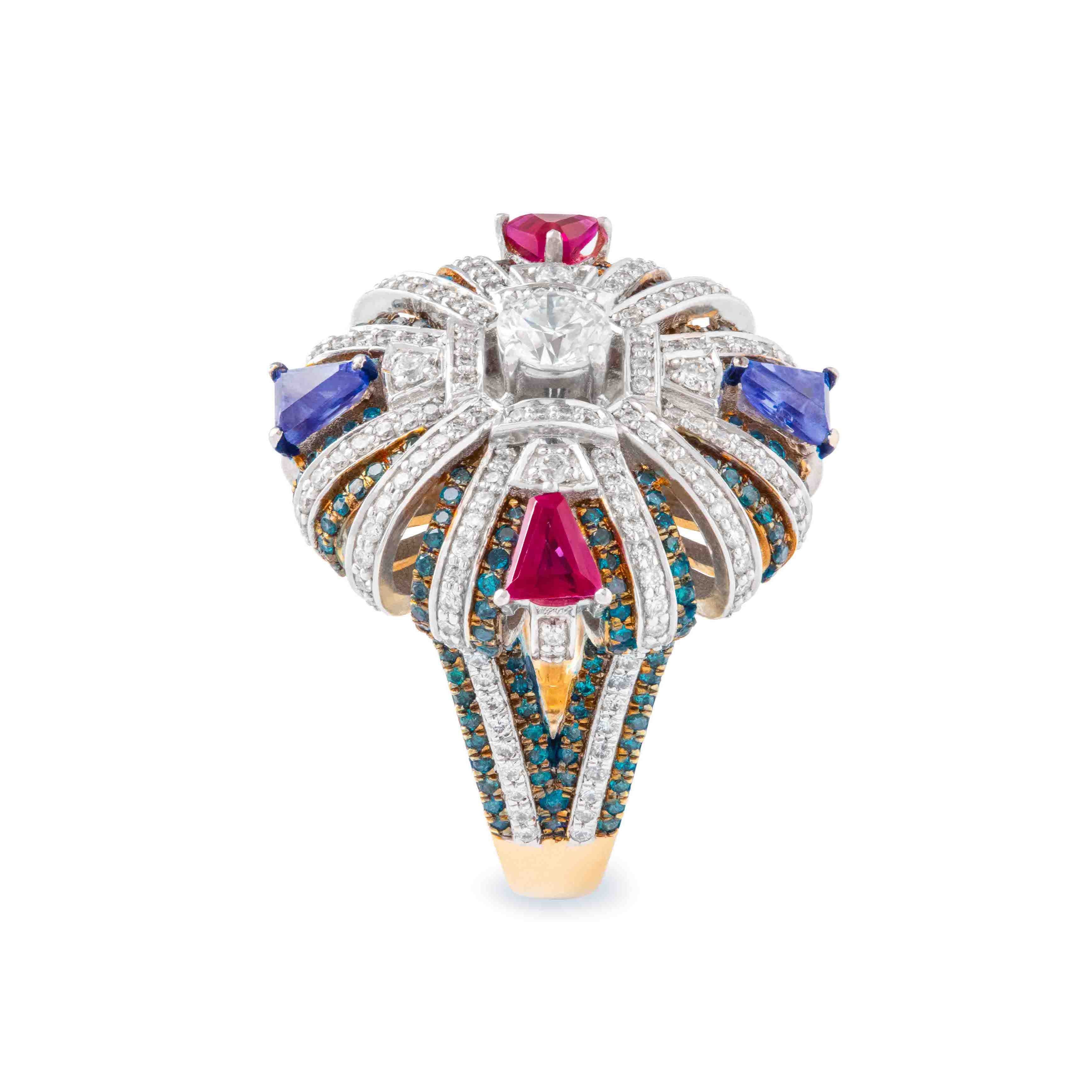 Art Deco Bombay Queen's Ring by Surat Jewels, as seen in V Magazine May 2025