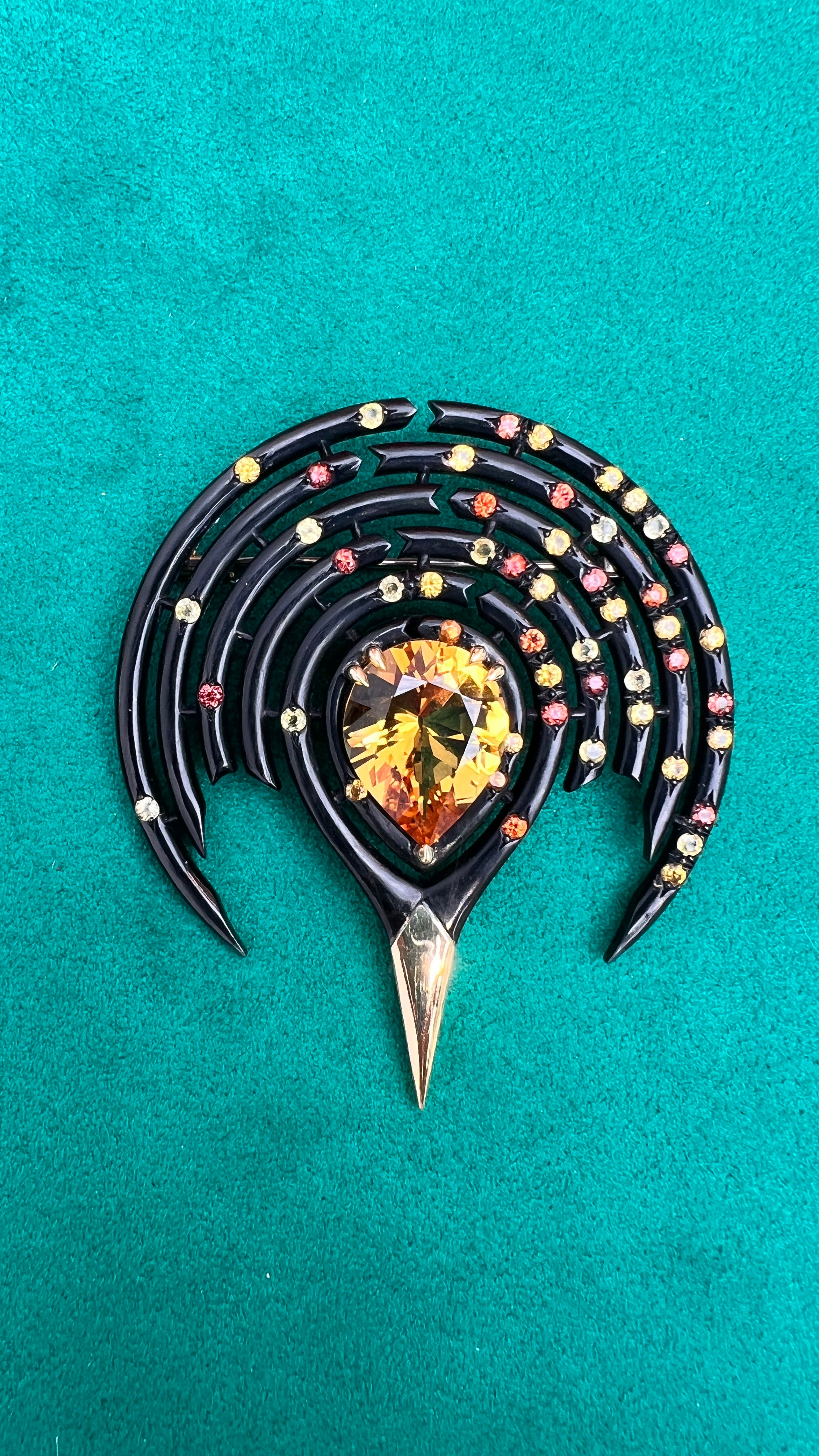 Capucine H - yellow sapphires brooch unique one-of-a-kind collectible jewel