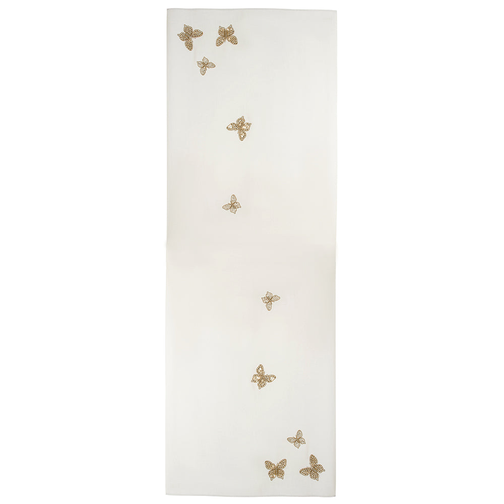 Handwoven gold butterfly scarf by JANAVI INDIA