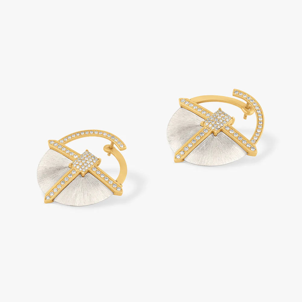 Kenza diamonds earrings by Ashaha crafted in 18k yellow and white gold