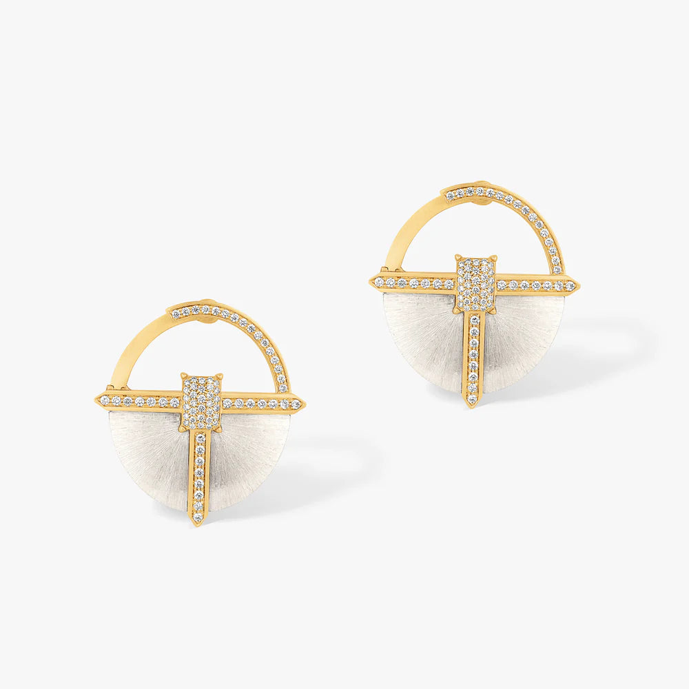 Kenza diamonds earrings by Ashaha crafted in 18k yellow and white gold
