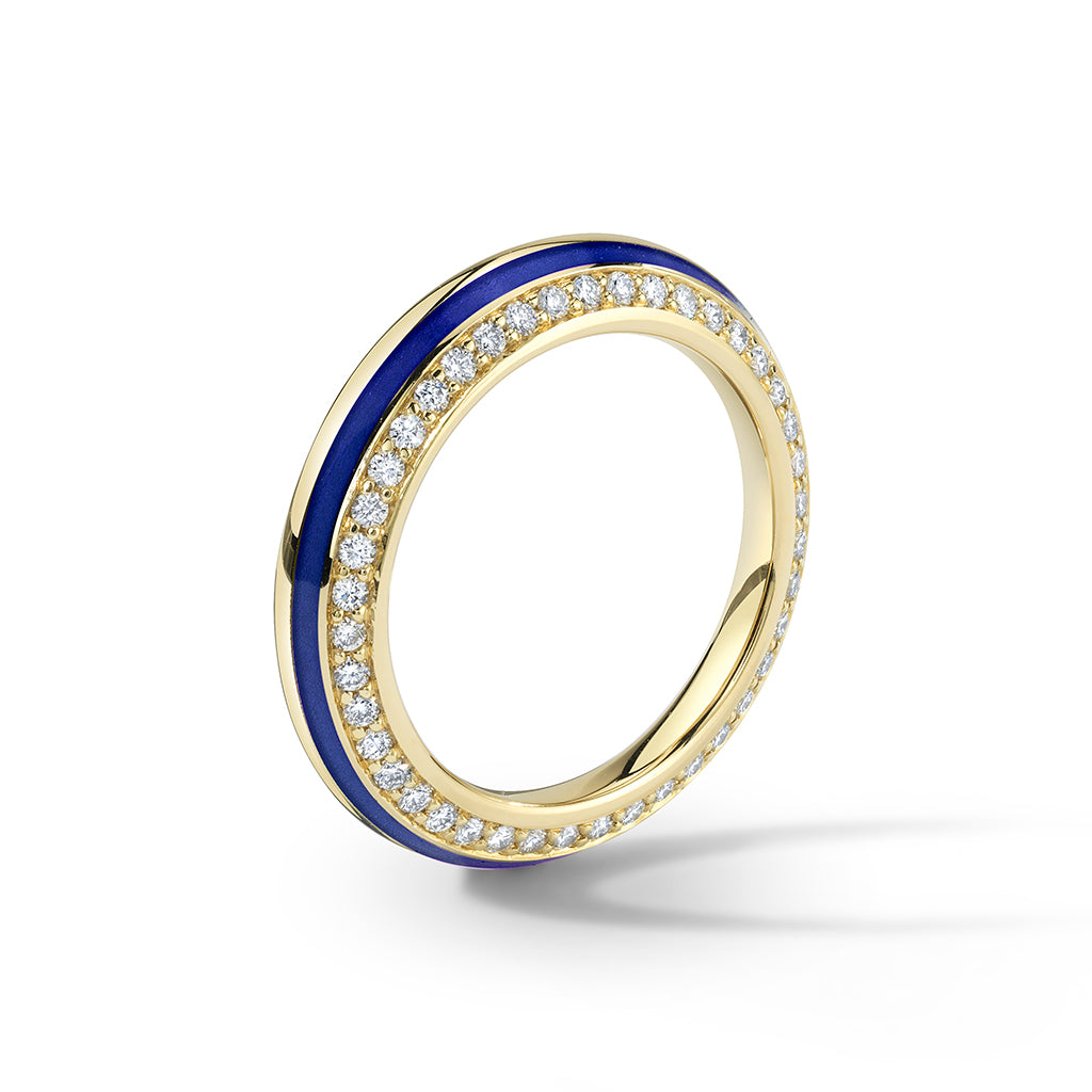 Blue stone inlay and Diamond ring by fine jewelry designer House of Lif