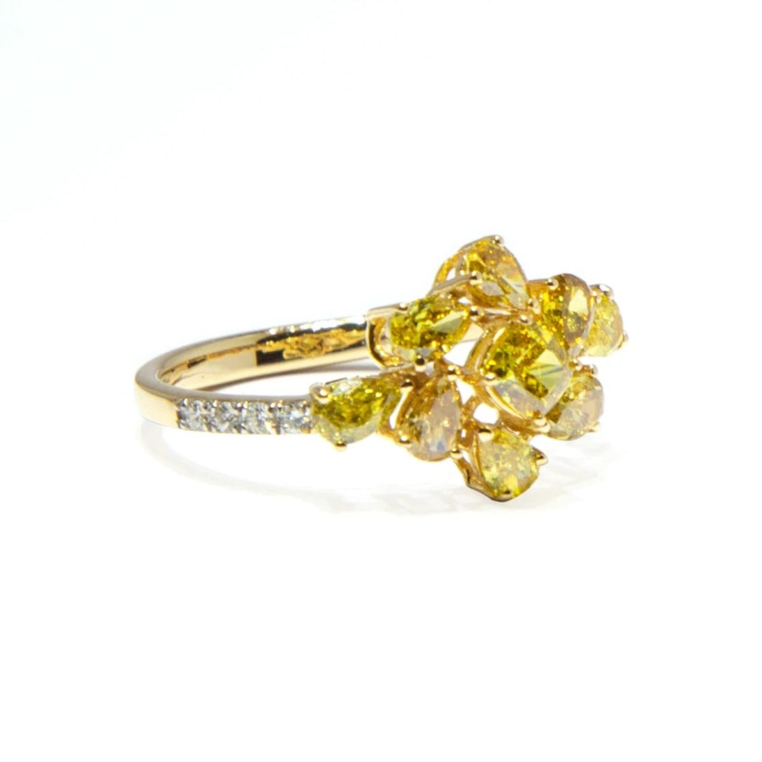 Surat Jewels, Yellow Diamond Rose Ring