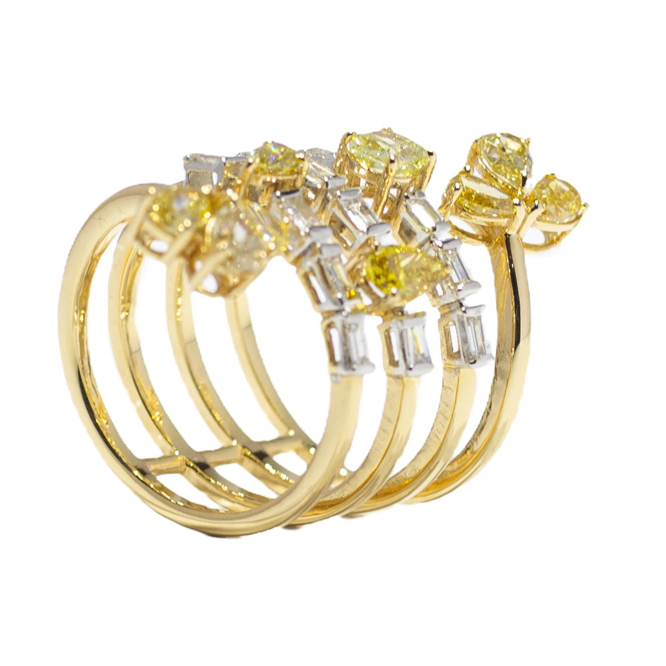 Surat Jewels, Yellow Diamond Daisy Petal Ring