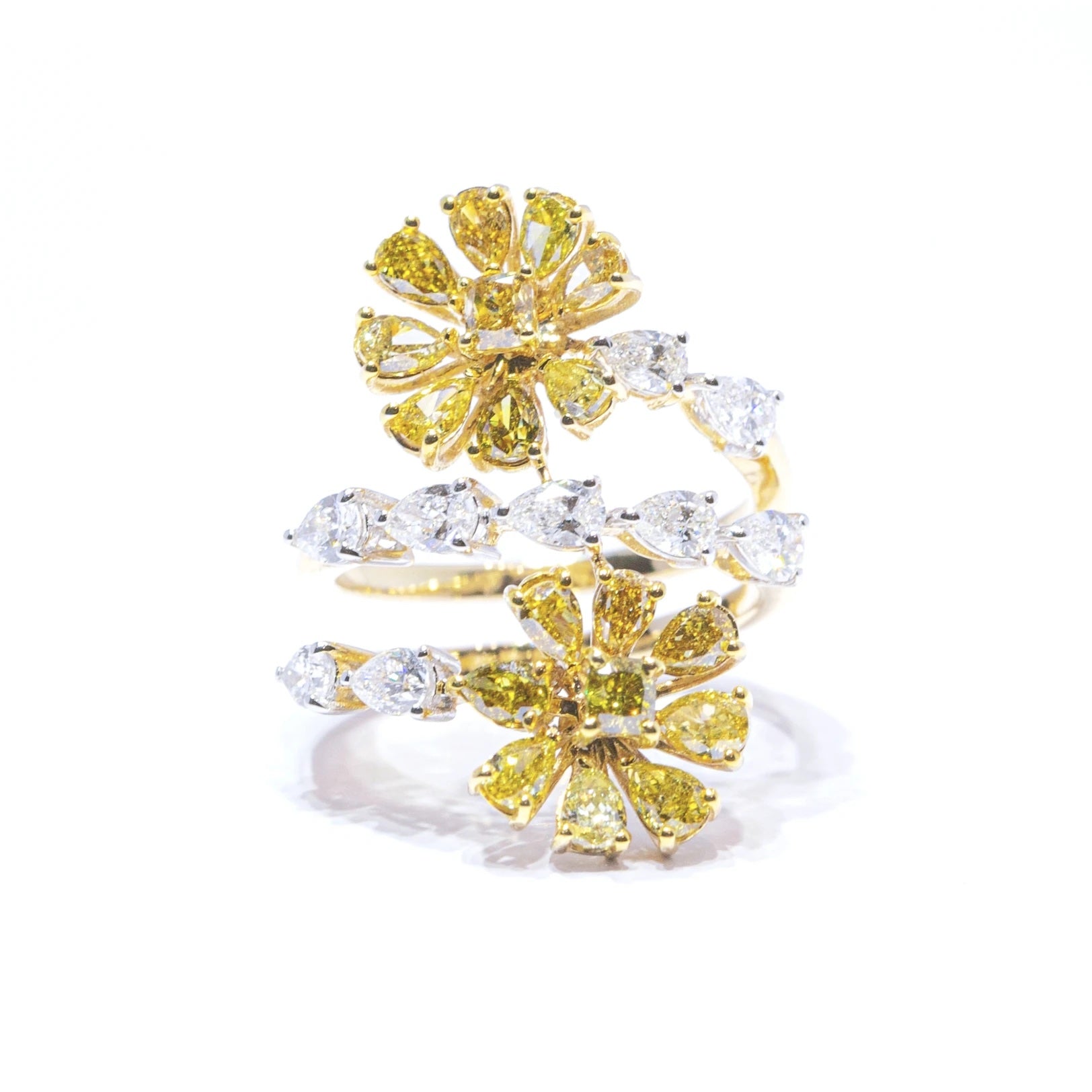 Surat Jewels, Yellow Diamond Daisy Ring