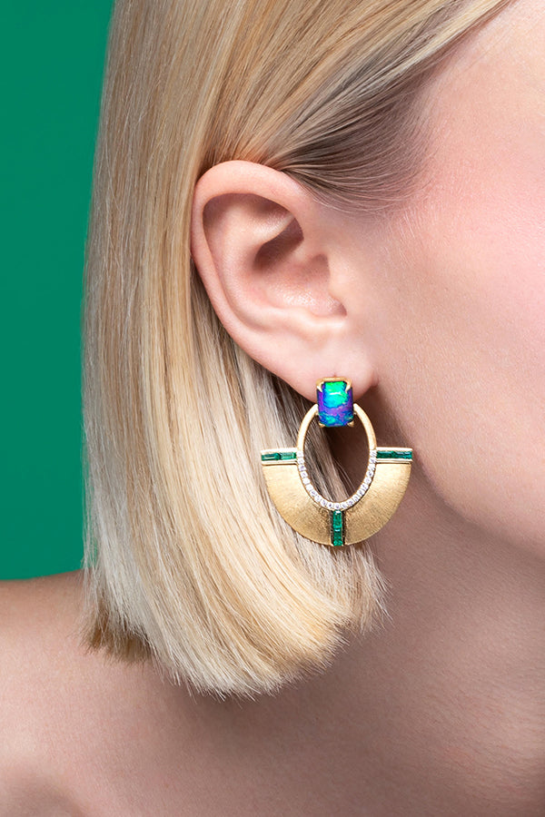 Ashaha earrings in 18k yellow gold, luxury jewelry