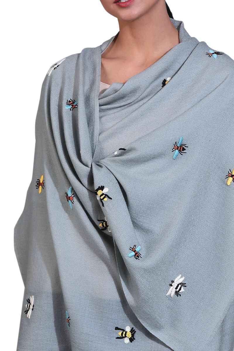 Handwoven honeybee scarf by JANAVI INDIA