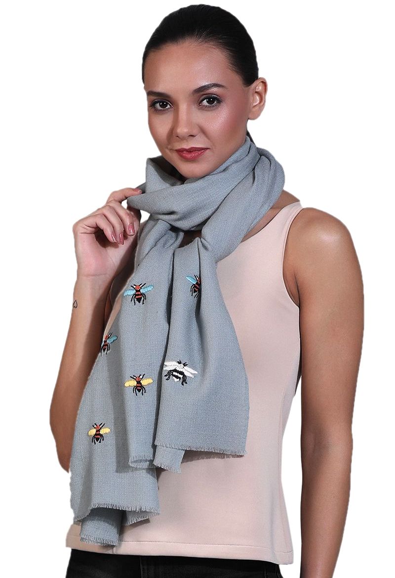 Handwoven honeybee scarf by JANAVI INDIA