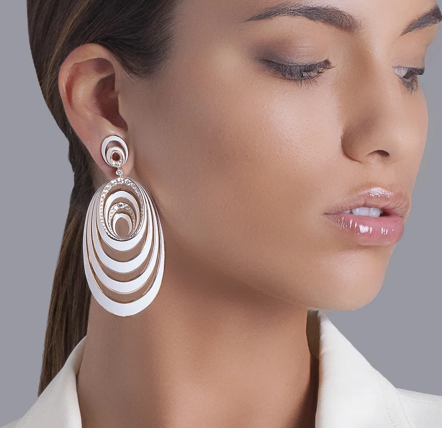 Gismondi 1754, Aura Diamond Large Ceramic Earrings