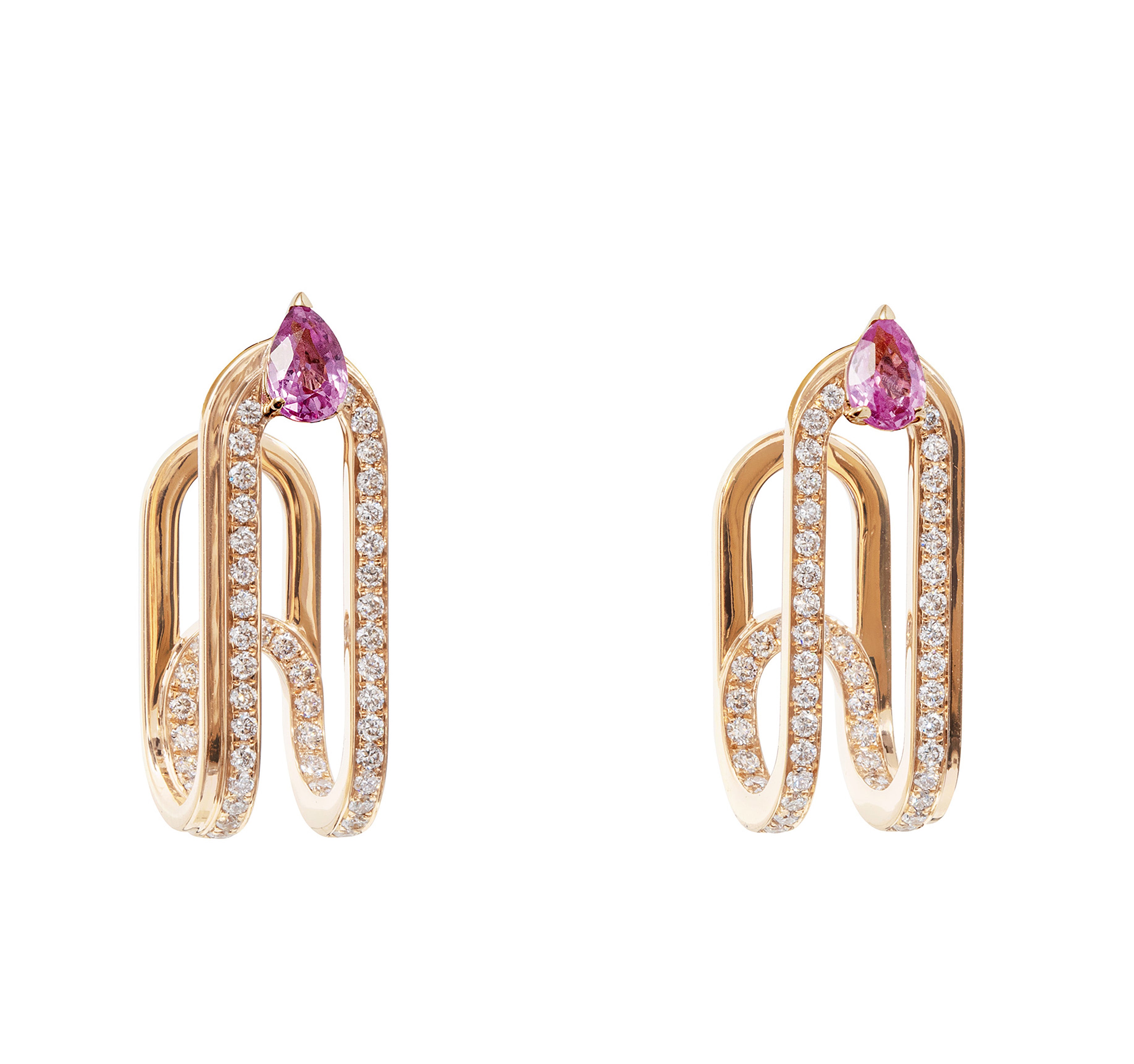 Diamond sapphire earrings by High Jewelry Maison Gismondi 1754