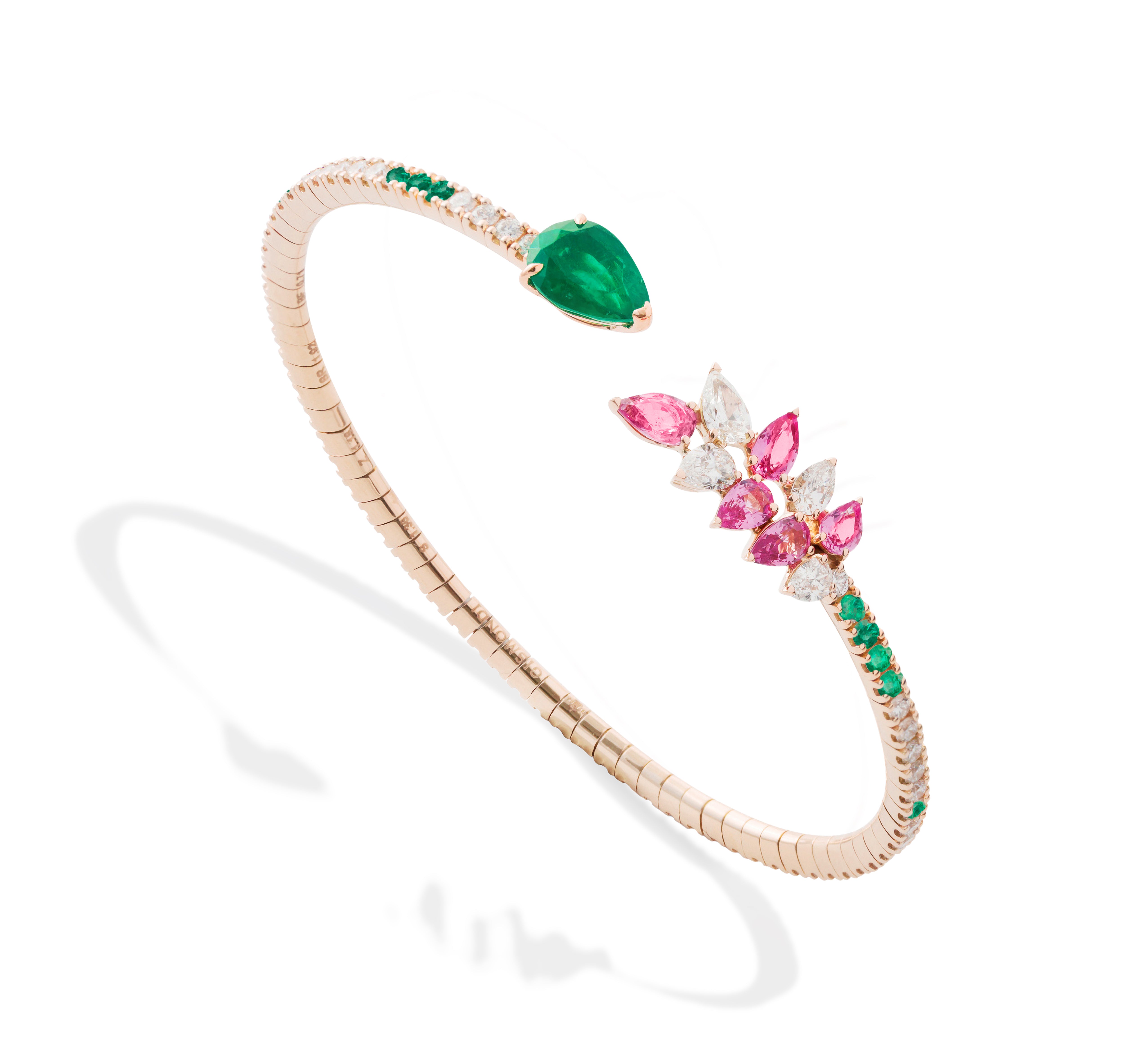Emerald Pink Sapphires Bracelet