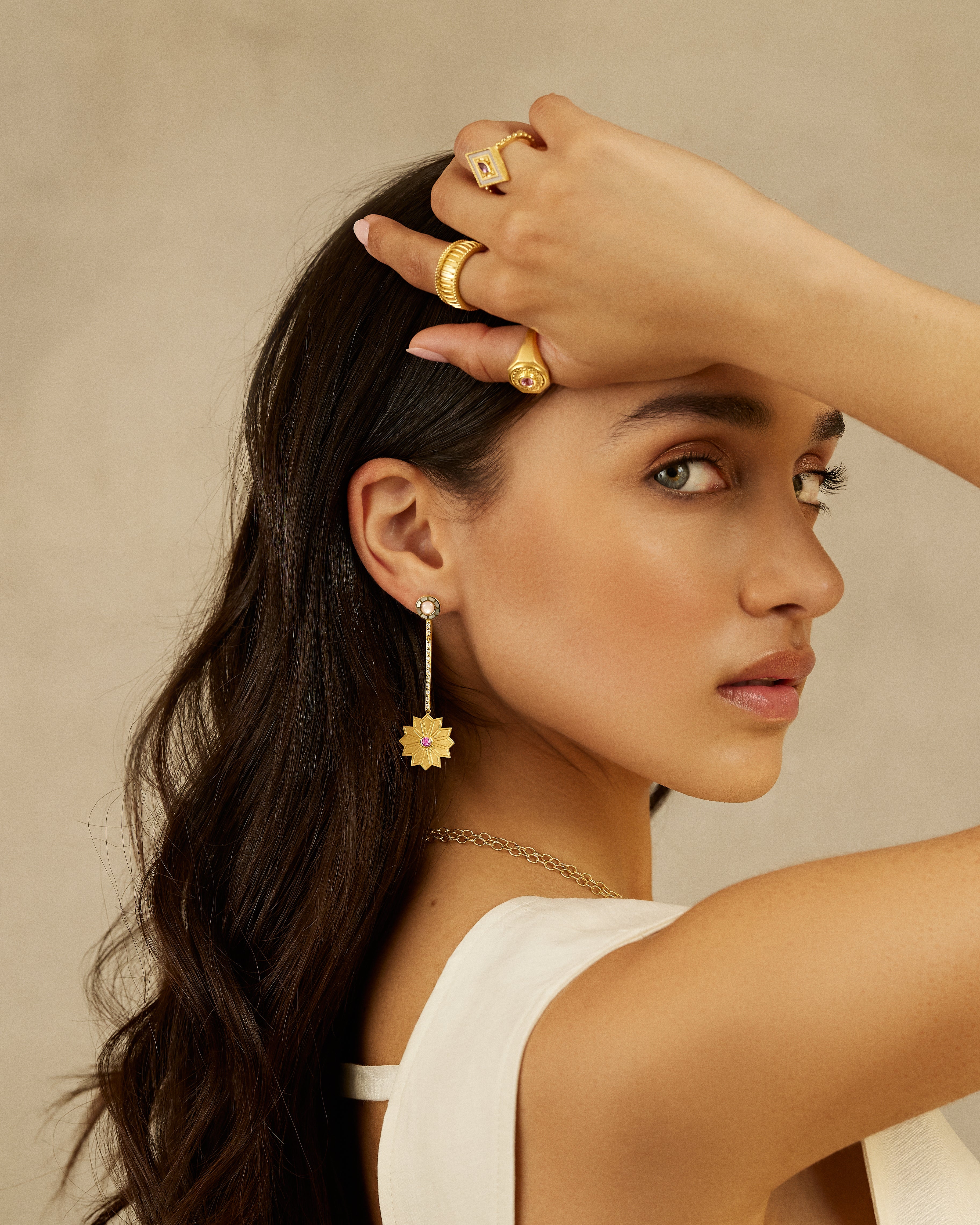 Drop earrings by fine jewelry designer Orly Marcel