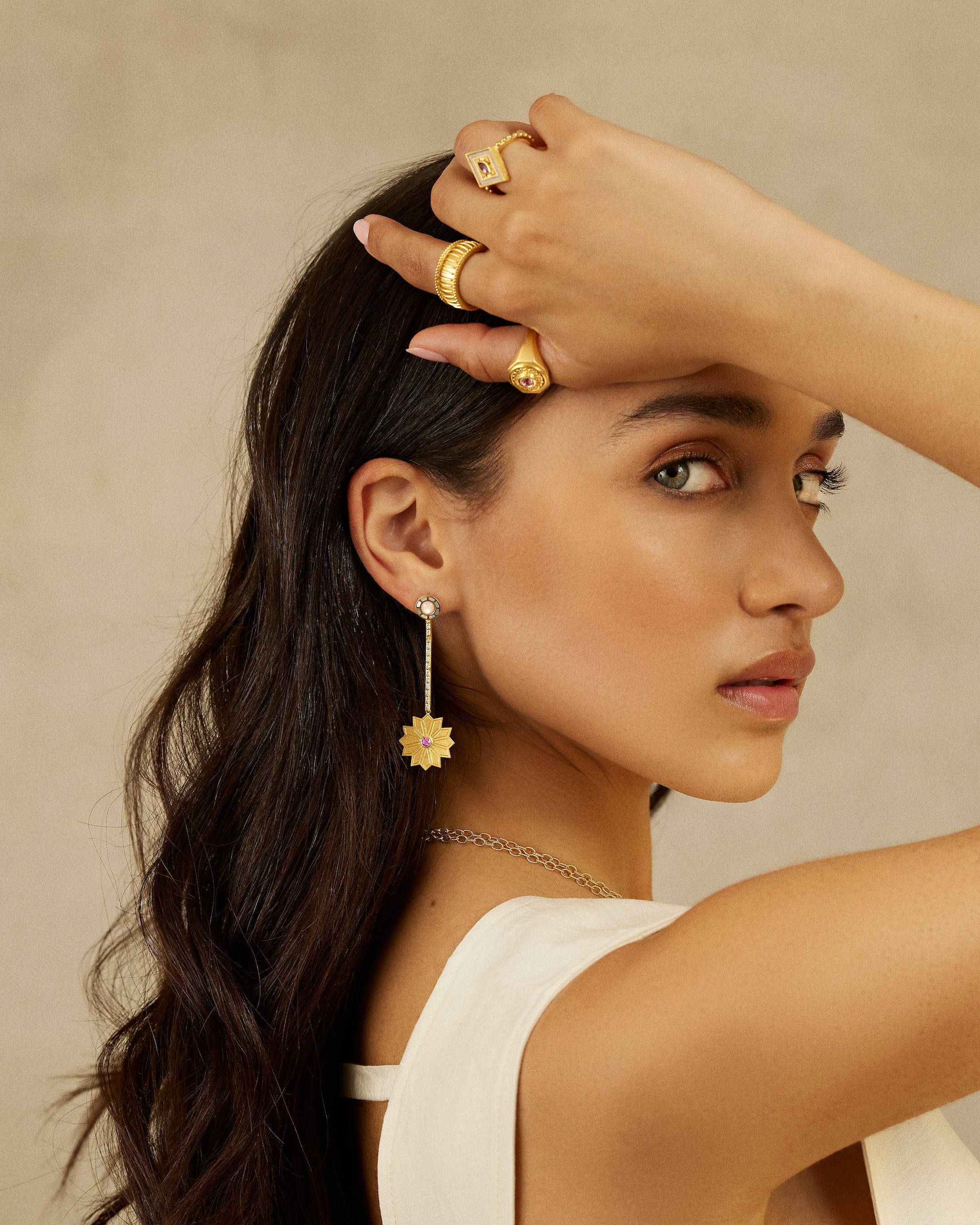 Drop earrings by fine jewelry designer Orly Marcel