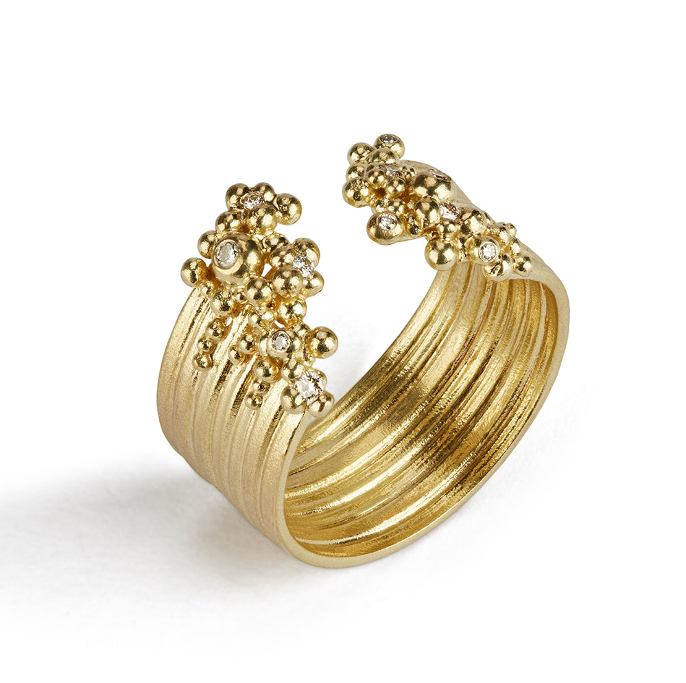 18k gold diamond ring by fine jewelry designer Hannah Bedford