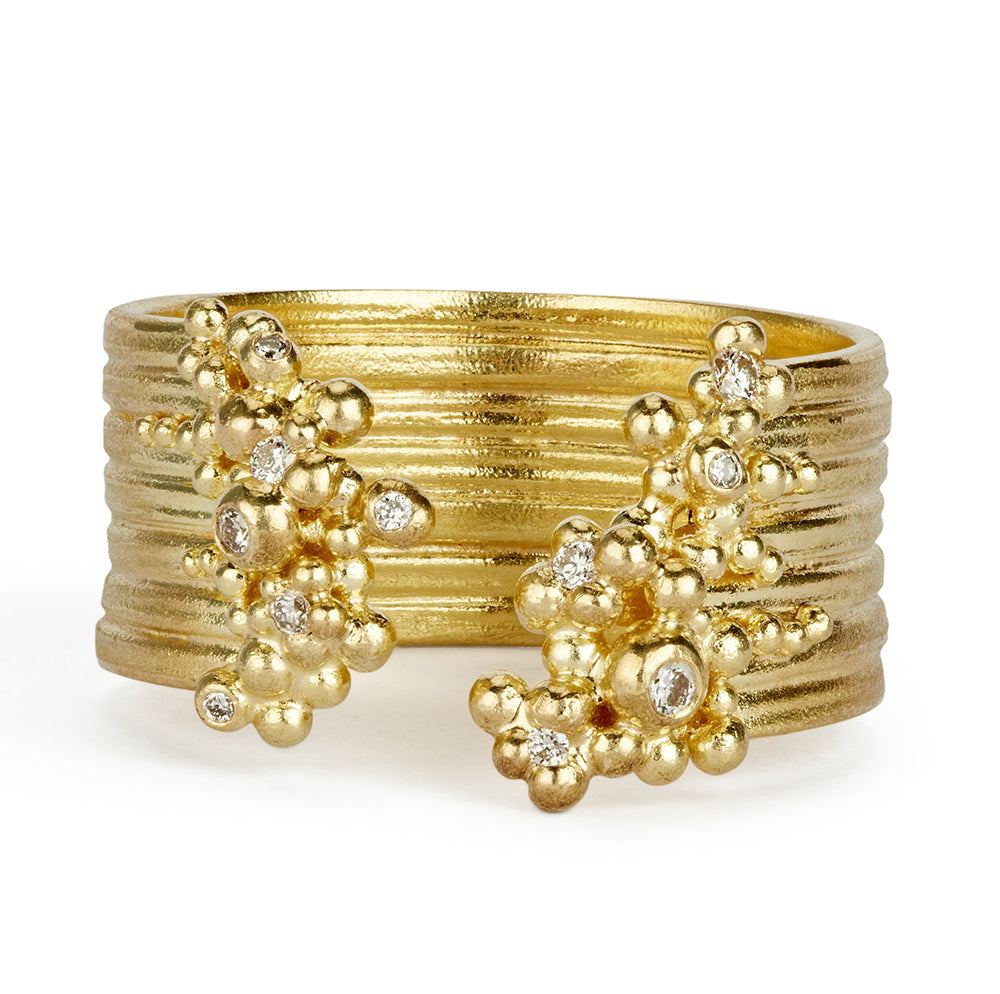 18k gold diamond ring by fine jewelry designer Hannah Bedford