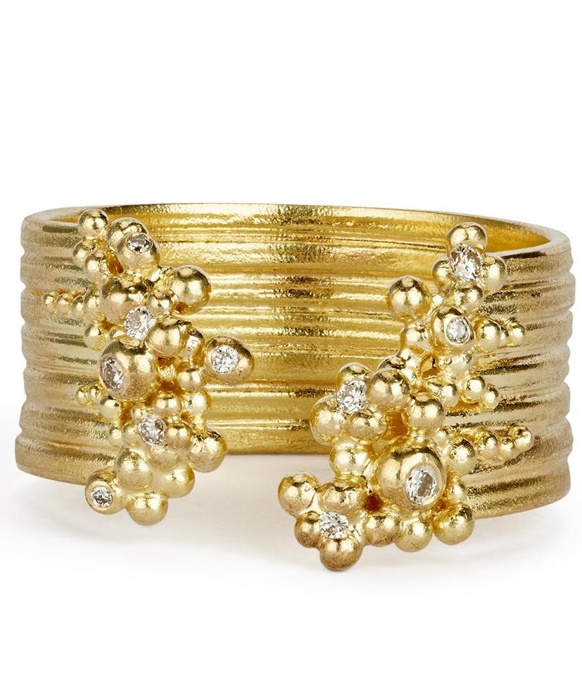 18k gold diamond ring by fine jewelry designer Hannah Bedford