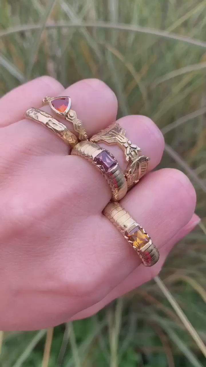 18 karat recycled yellow gold ring by fine jewelry designer Capucine H