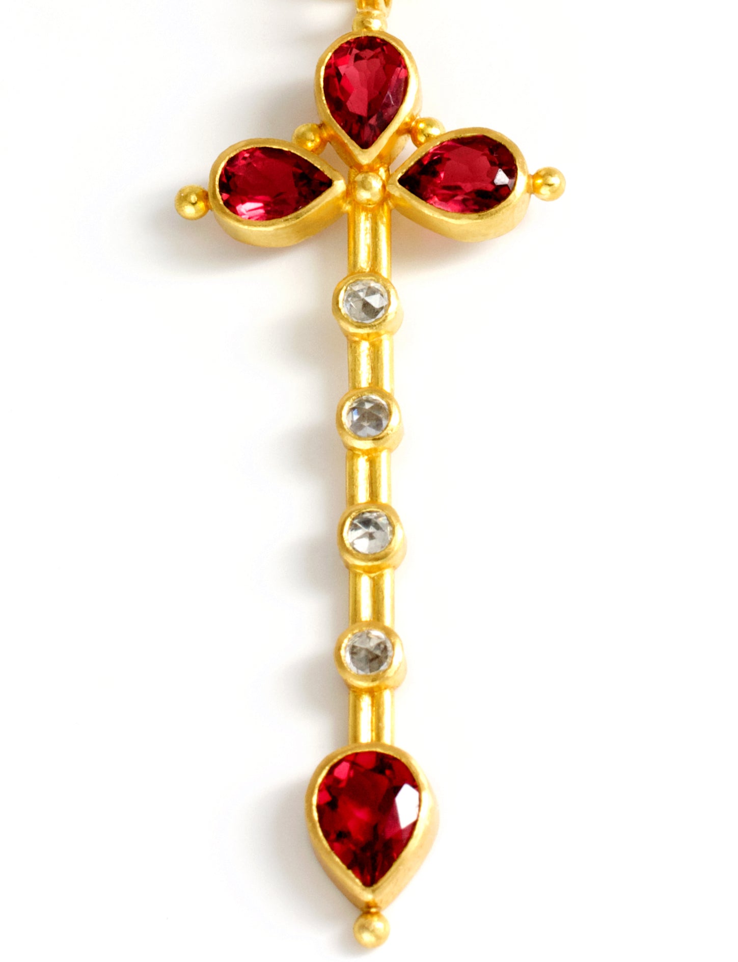 Linda Hoj - Sapphire and Rubellite 22 Karat Gold Necklace