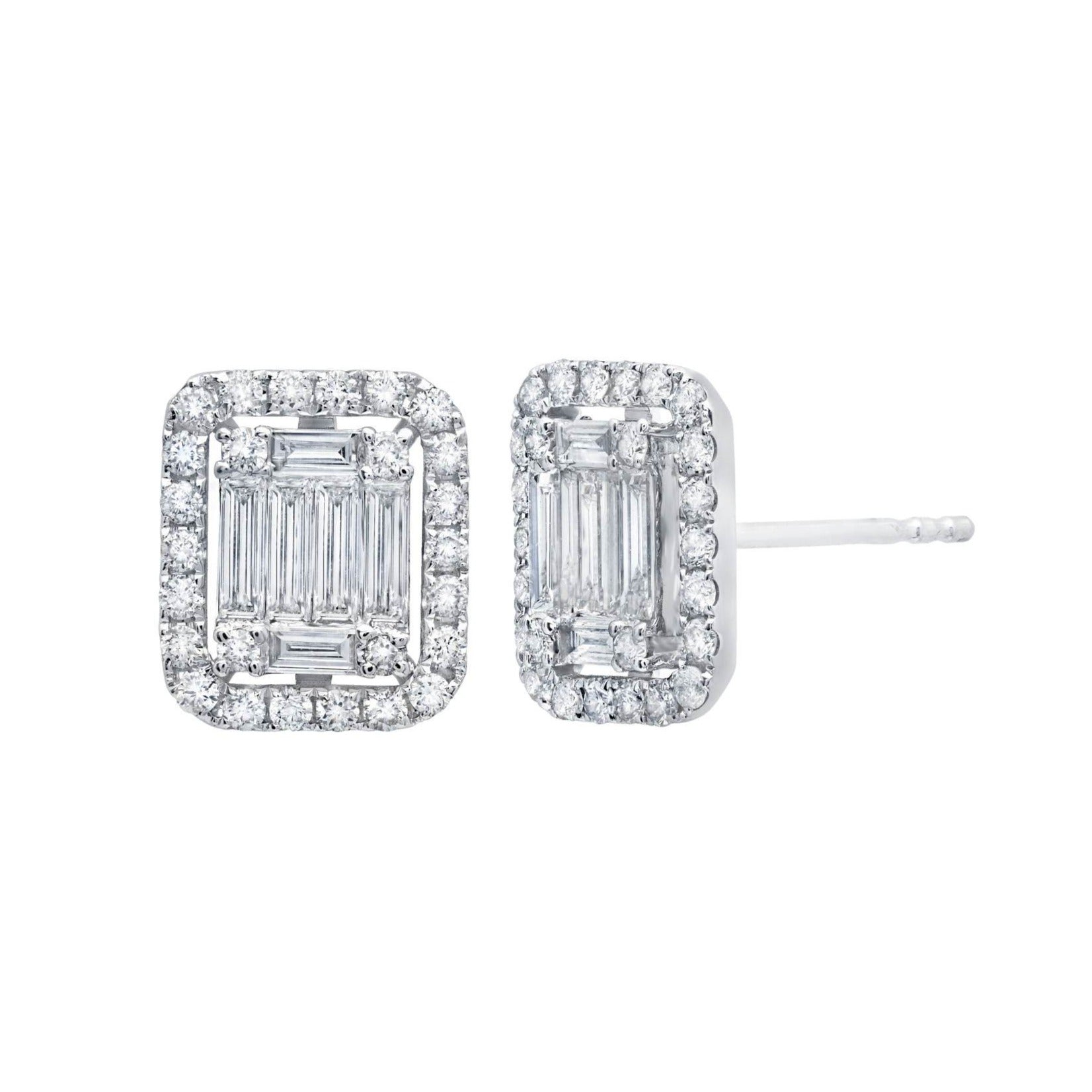 Dazzling Diamond Ascension Illusion stud earrings by award winning fine jewelry designer Graziela Gems
