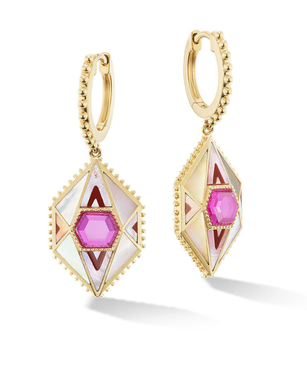 Pink quartz in 18 karat yellow Gold by fine jewelry designer Orly Marcel