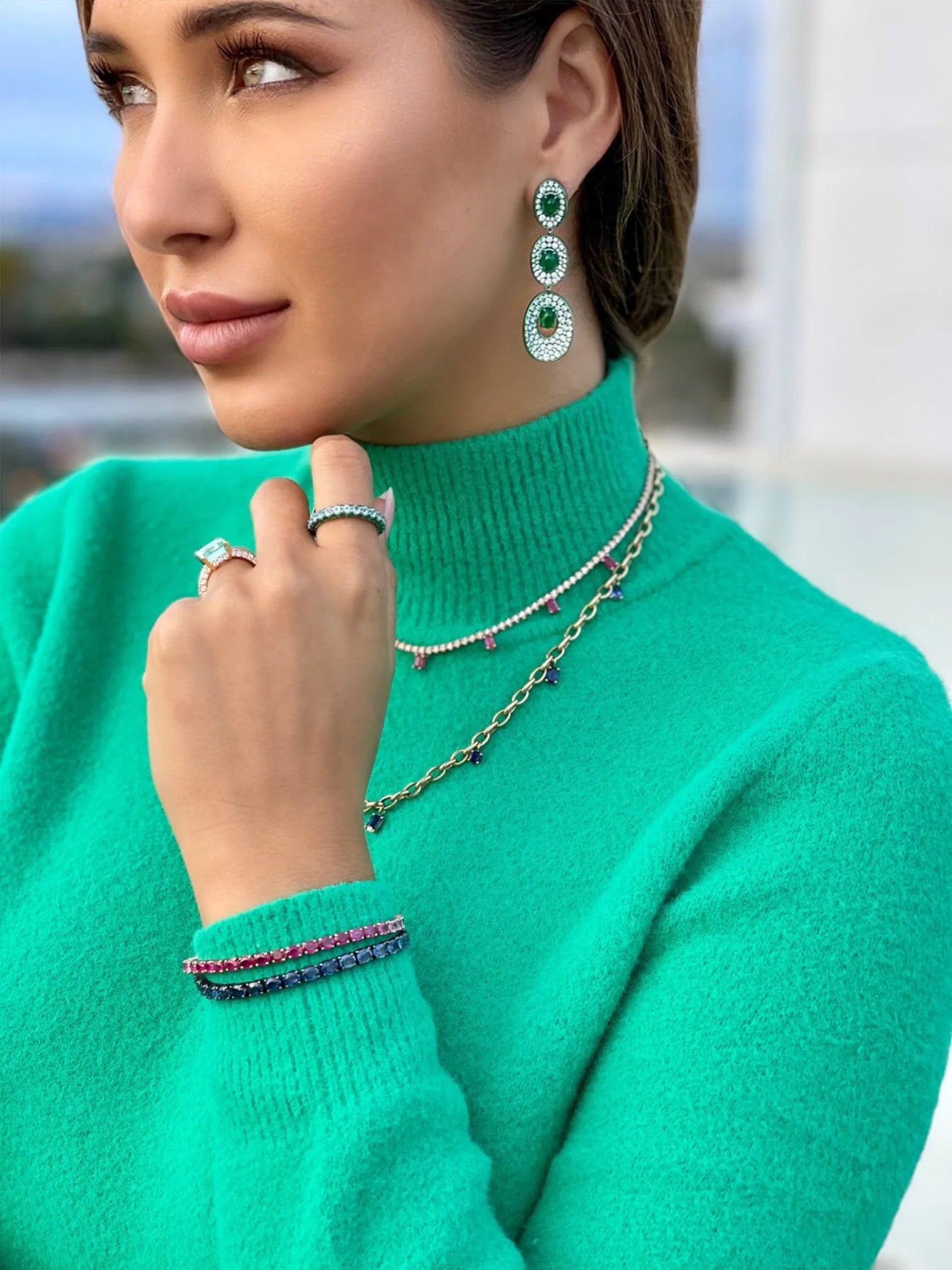 Ruby and diamond necklace by award winning fine jewelry designer Graziela Gems