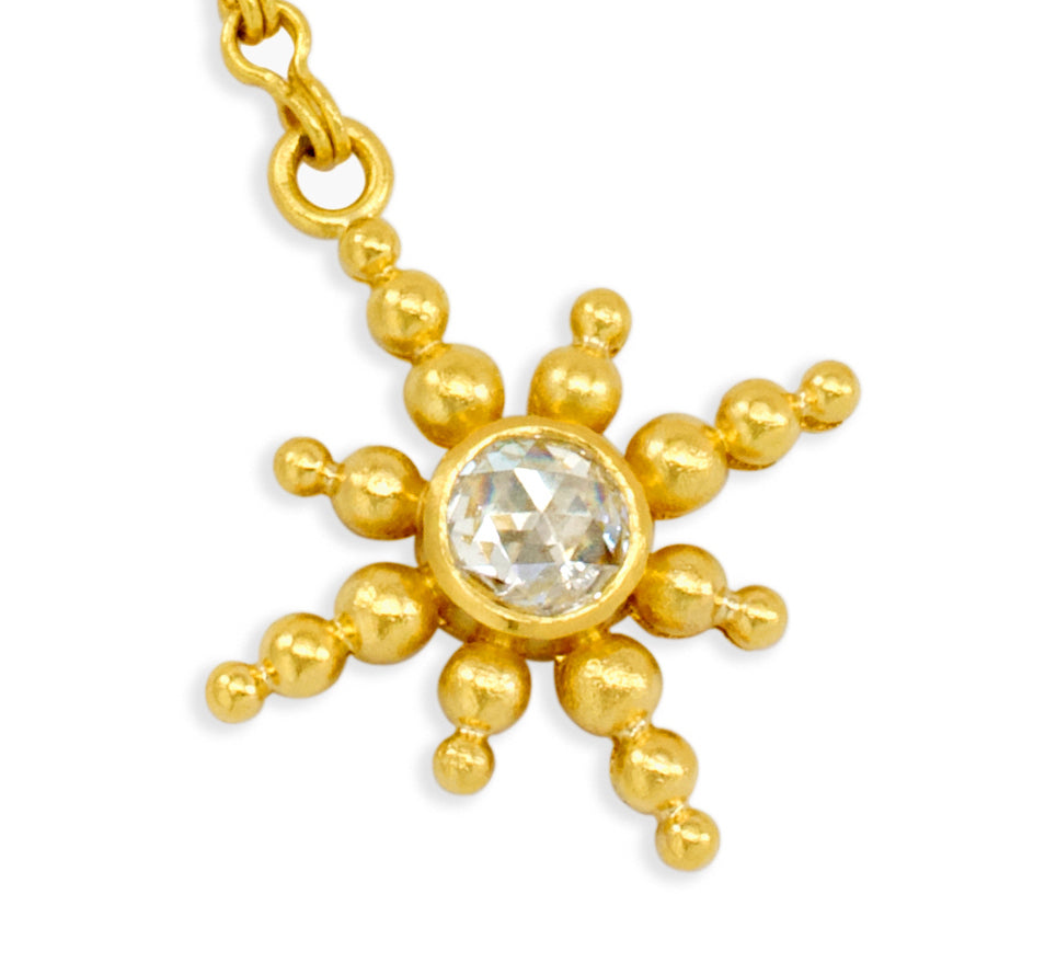 22k gold diamond earrings by fine jewelry designer Linda Hoj