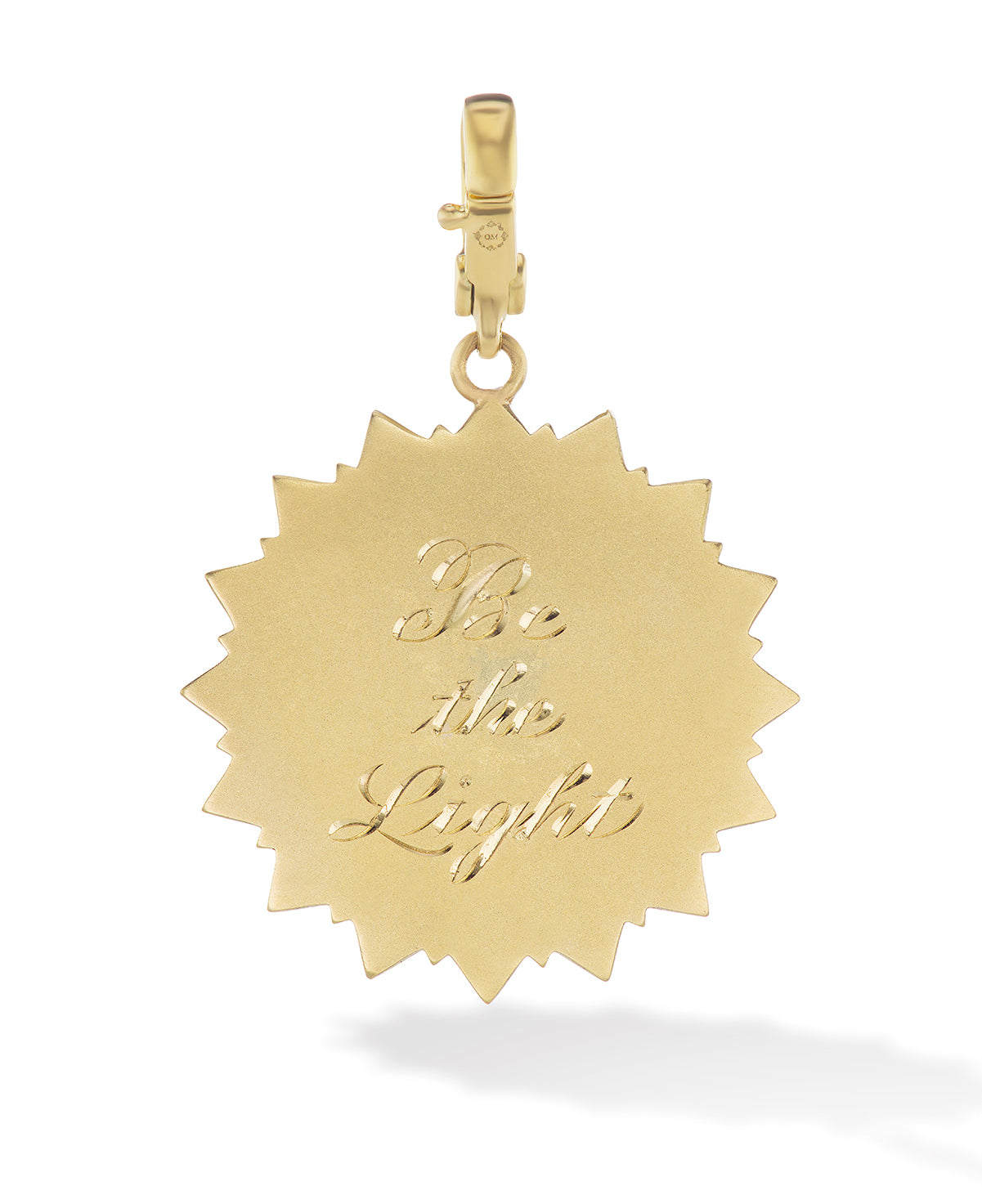 18 karat gold sapphire and diamond pendant by fine jewelry designer Orly Marcel