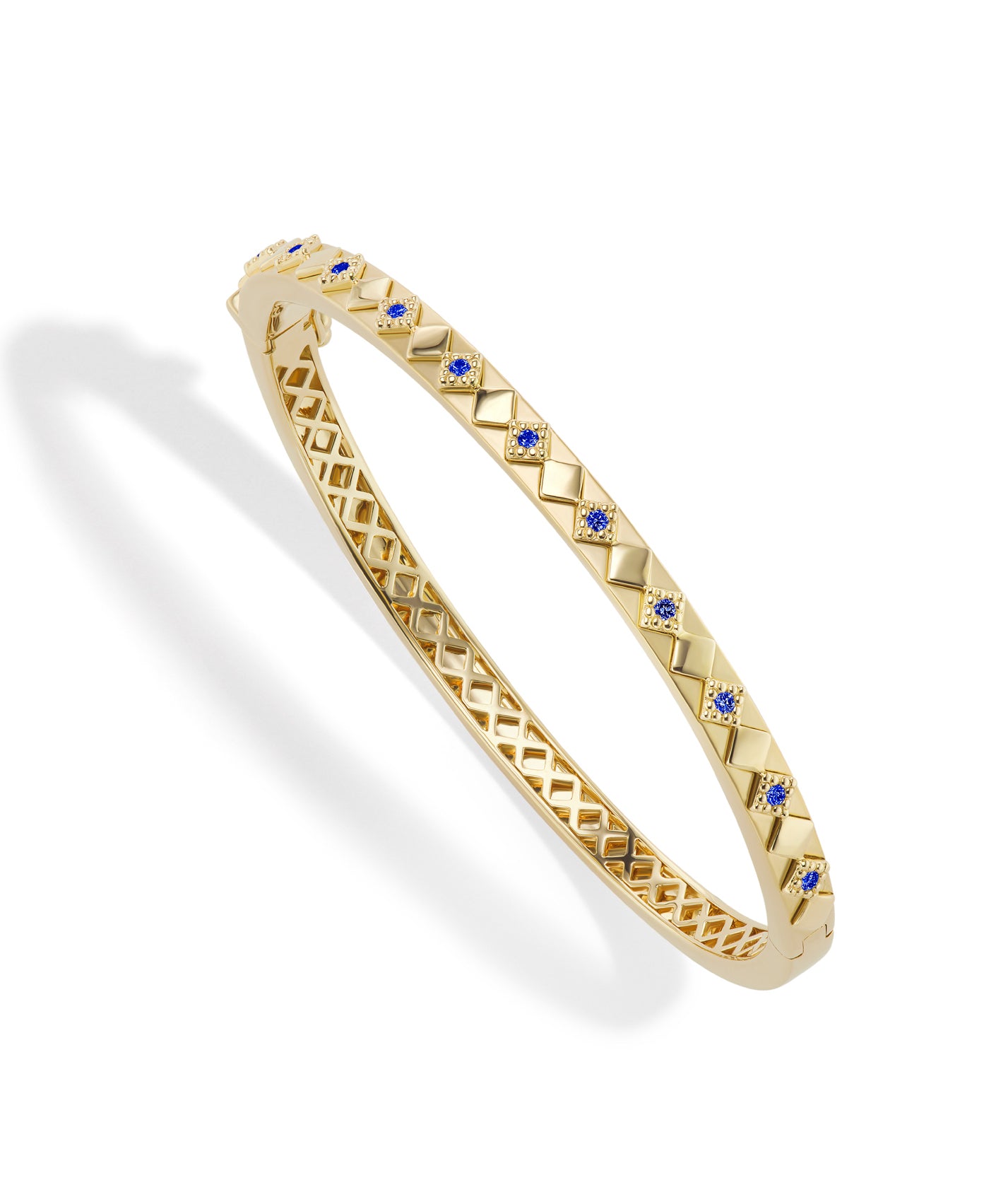 18k yellow Gold bracelet with sapphire by fine jewelry designer Orly Marcel