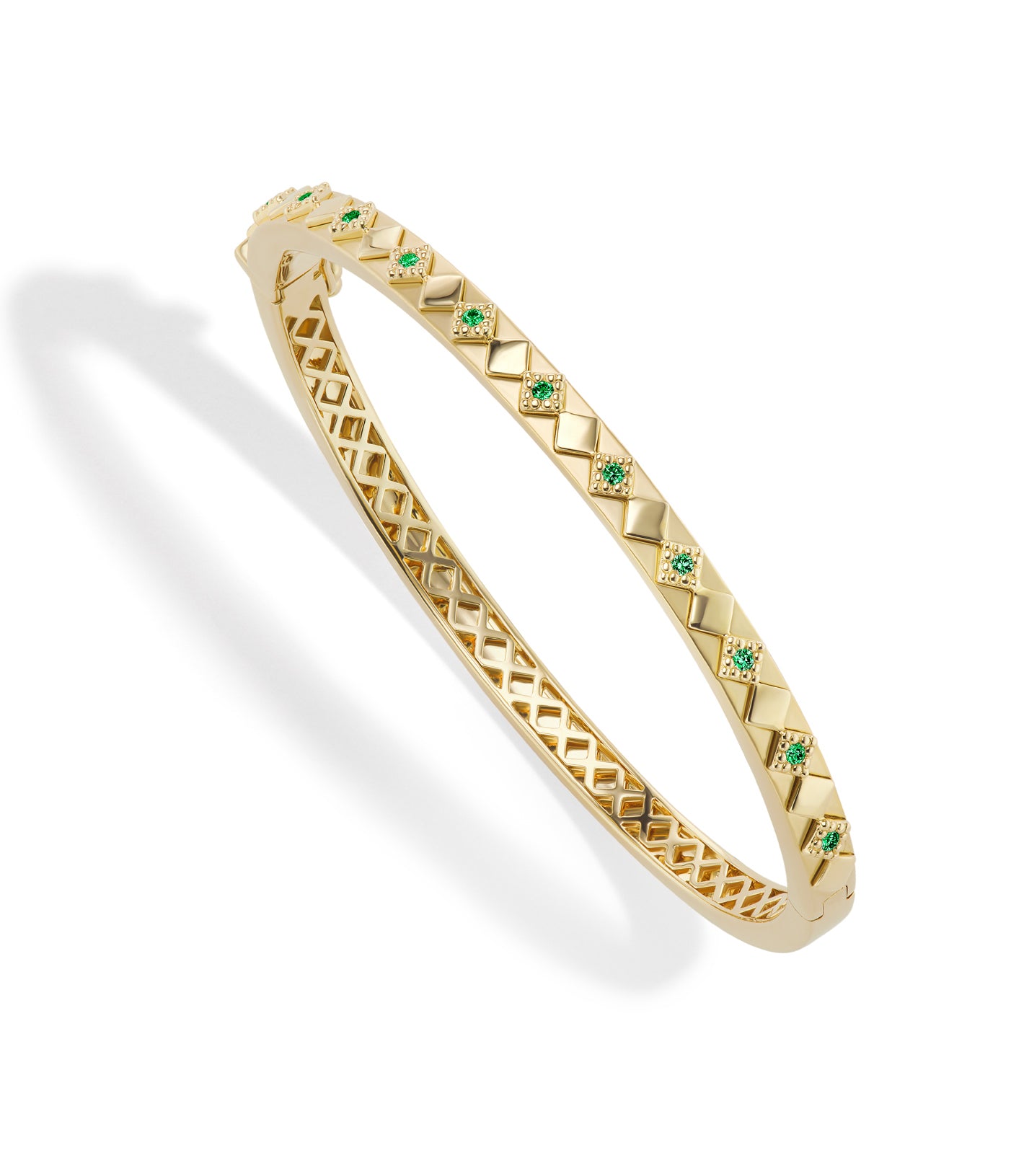 18k yellow Gold bracelet with emerald by fine jewelry designer Orly Marcel