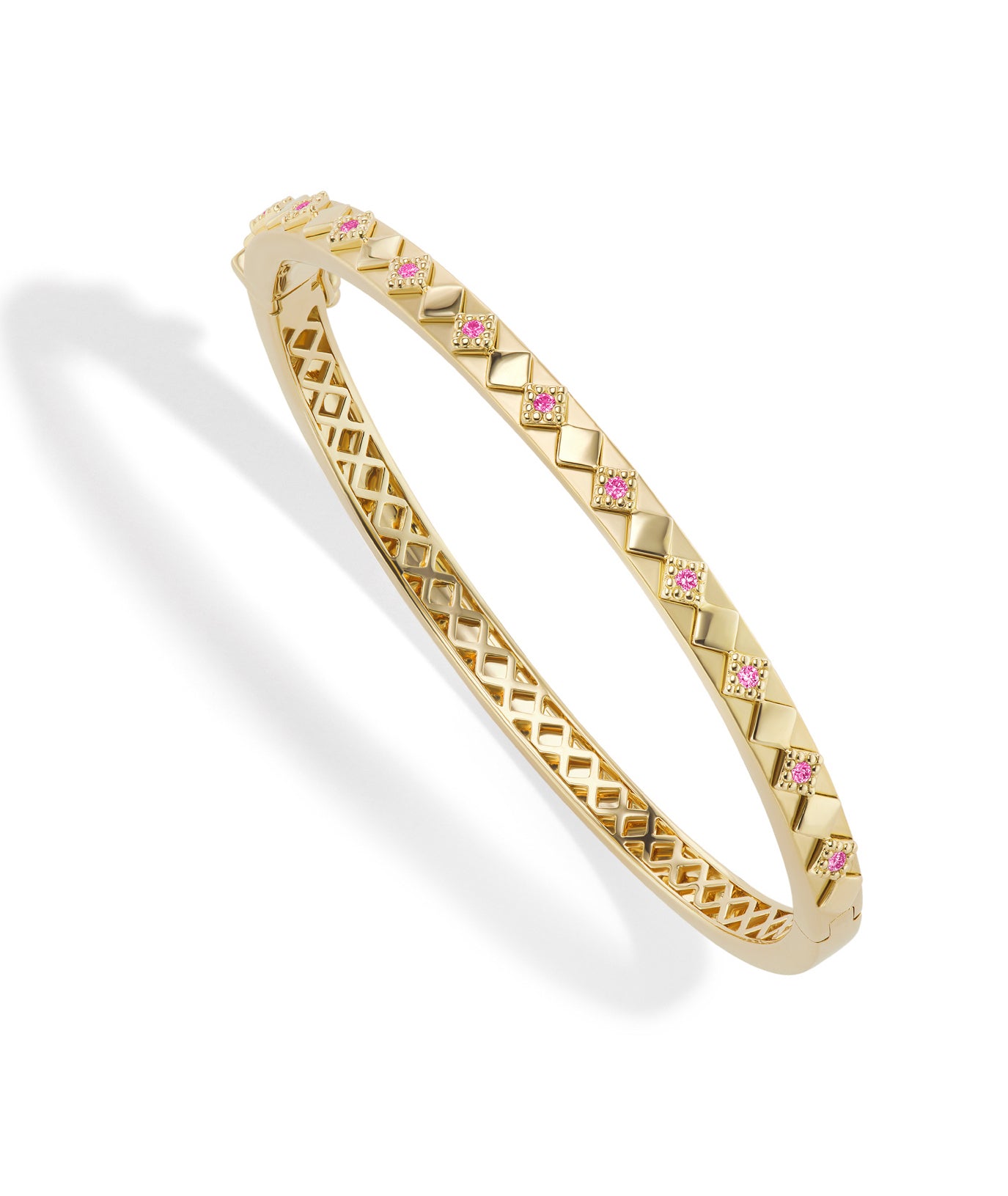 18k yellow Gold bracelet with pink sapphire by fine jewelry designer Orly Marcel