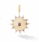Carnelian and pink mother of pearl pendant with 24" gold chain by fine jewelry designer Orly Marcel