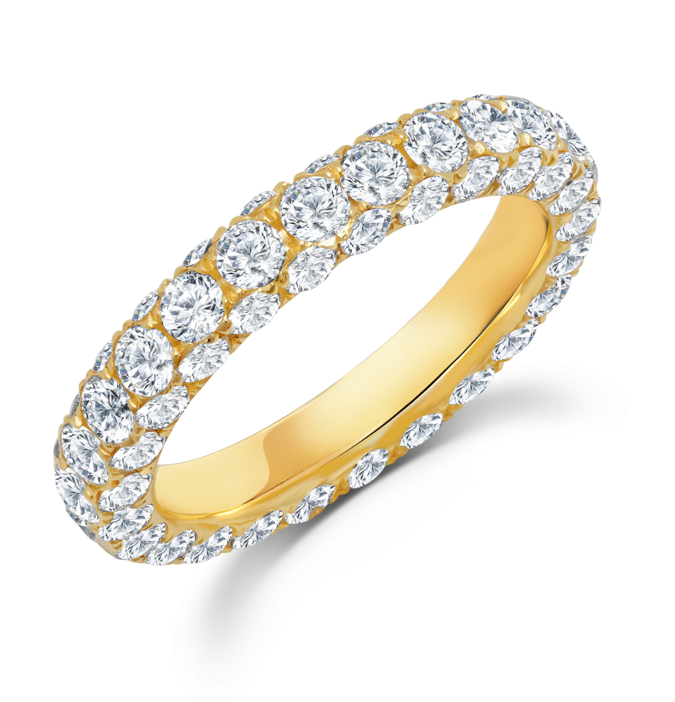 Diamond ring in 18k yellow gold, by fine jewelry designer Graziela