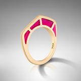 Pink Enamel Gold Ring by fine jewelry designer Andy Lif.