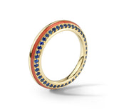 Enamel Sima ring with blue Sapphires by fine jewelry designer Andy Li
