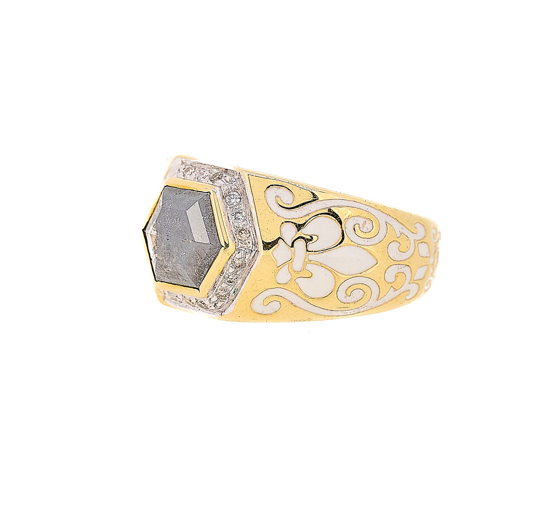 18k gold diamond ring by fine jewelry designer Jade Jagger