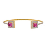Tourmaline square never ending bangle with white diamonds by fine jewelry designer Jade Jagger.