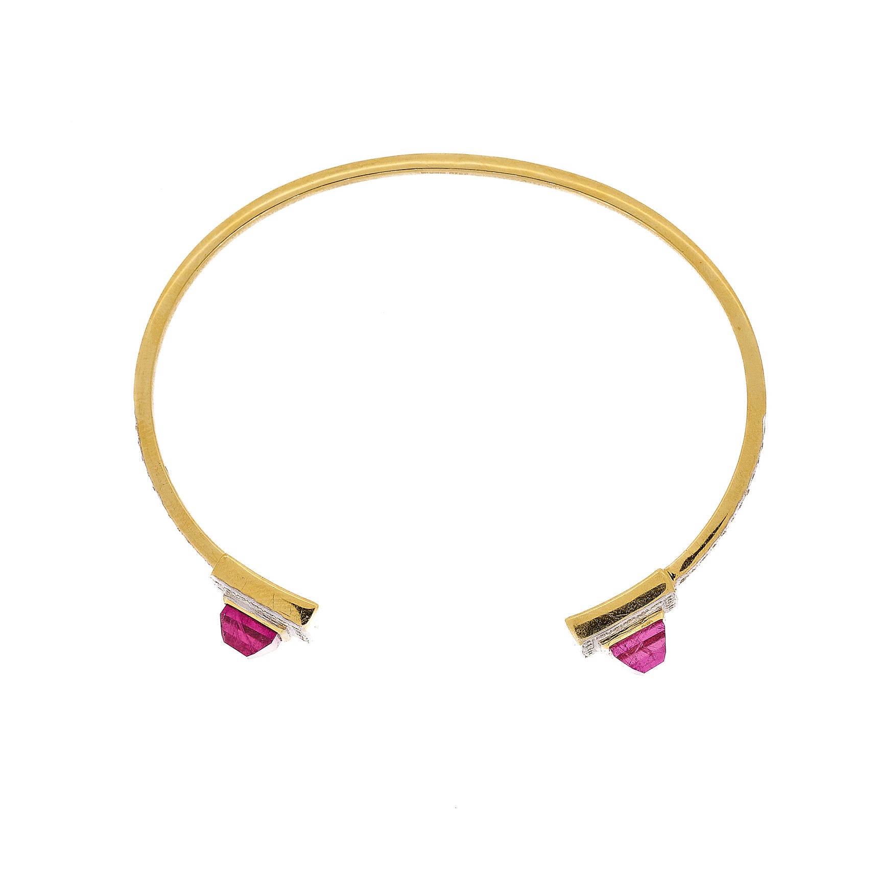 Tourmaline square never ending bangle with white diamonds by fine jewelry designer Jade Jagger.