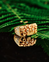 Diamond Yellow Gold Totemic ring by fine jewelry desgner Jade jagger