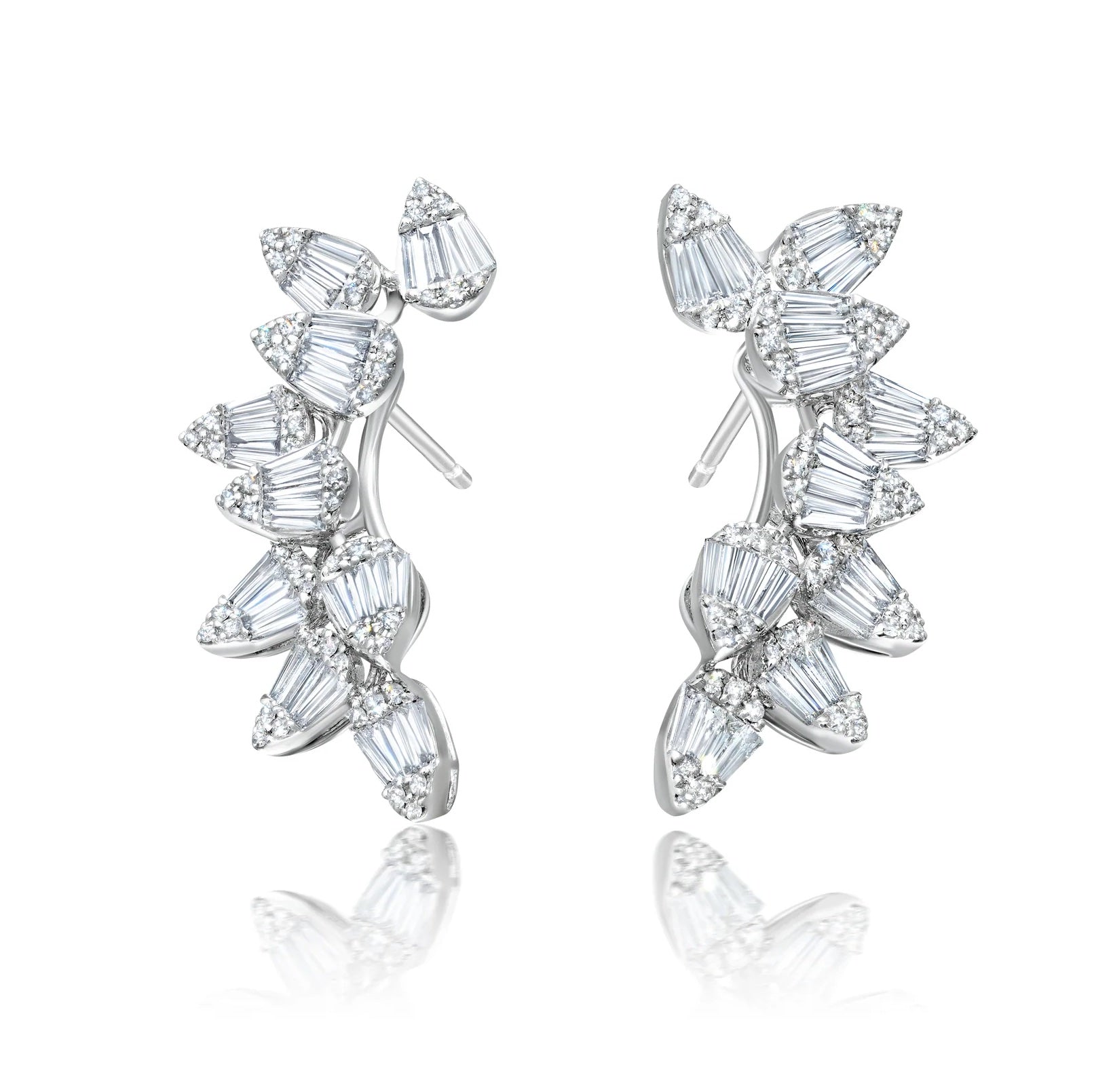 Diamonds marquise ascension ear climbers by jewelry designer Graziela Gems