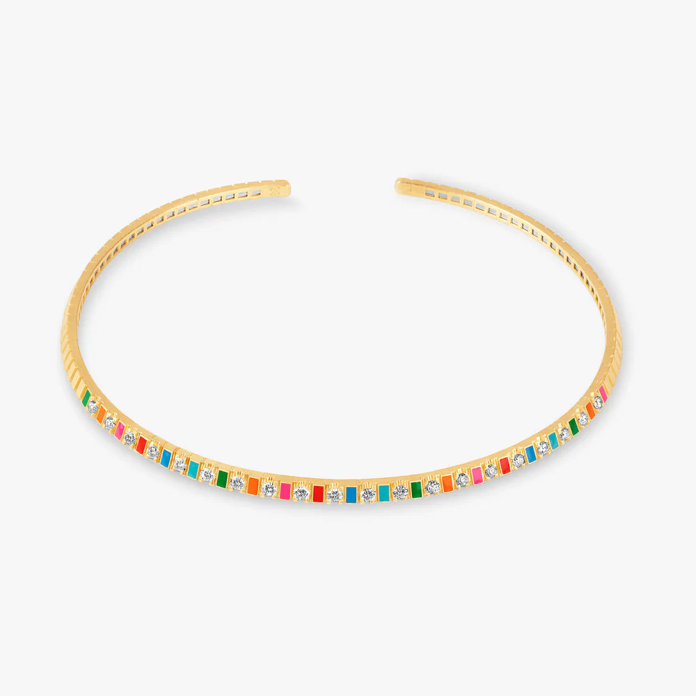 Ashaha's rainbow choker 18k gold, diamond. Luxury gift. Contemporary Heirloom.